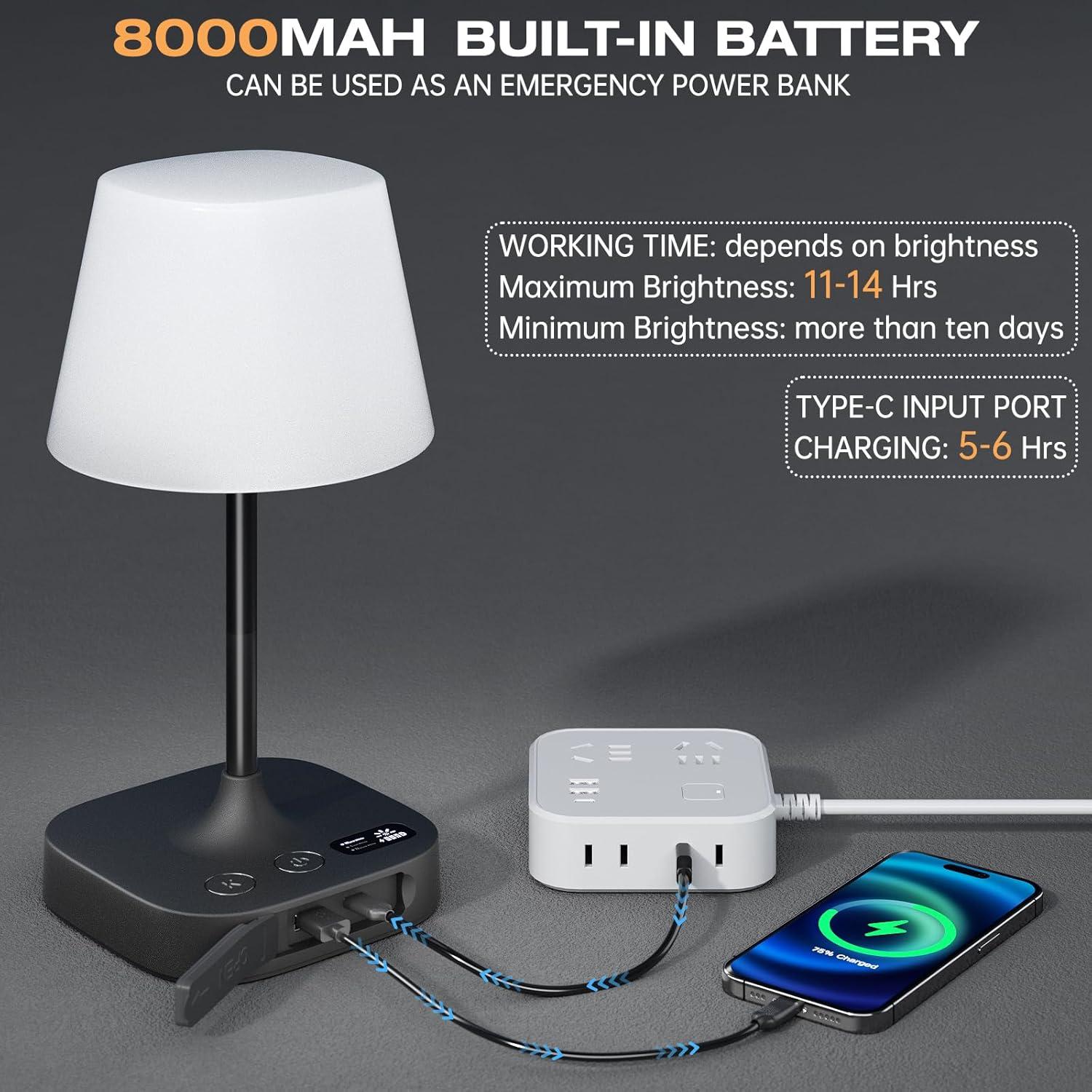 Lámpara de Mesa Inalámbrica Lightbiz G300 - 8000mAh, IP55