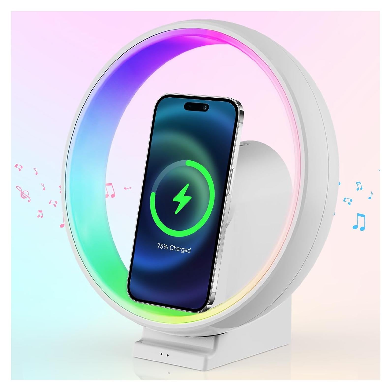 Altavoz Bluetooth Inalámbrico POSVIU con Luz RGB y Carga 15W