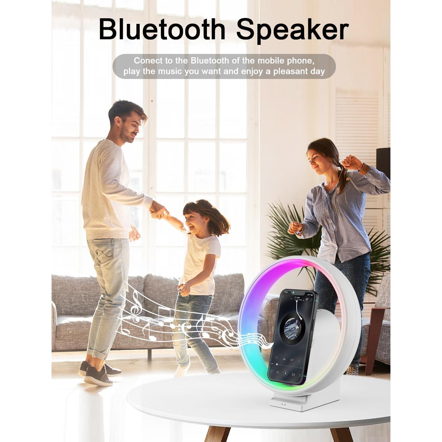 Altavoz Bluetooth Inalámbrico POSVIU con Luz RGB y Carga 15W