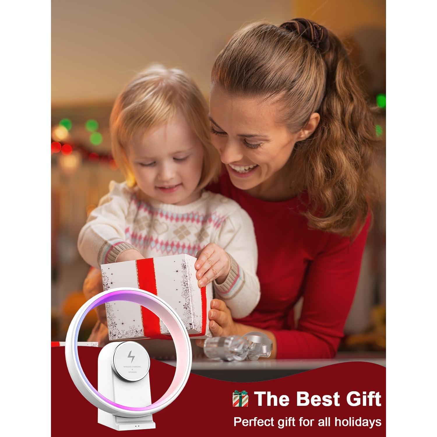 Altavoz Bluetooth Inalámbrico POSVIU con Luz RGB y Carga 15W