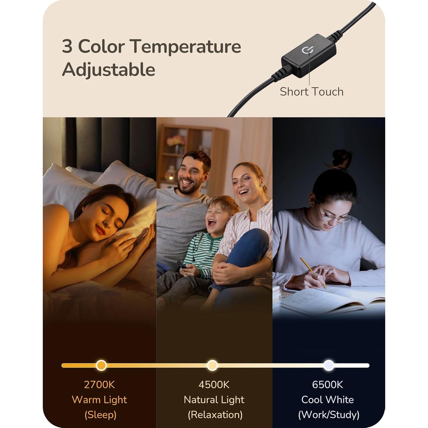 Lámpara de Mesa LED EDISHINE 6W Regulable 3 Temperaturas Color