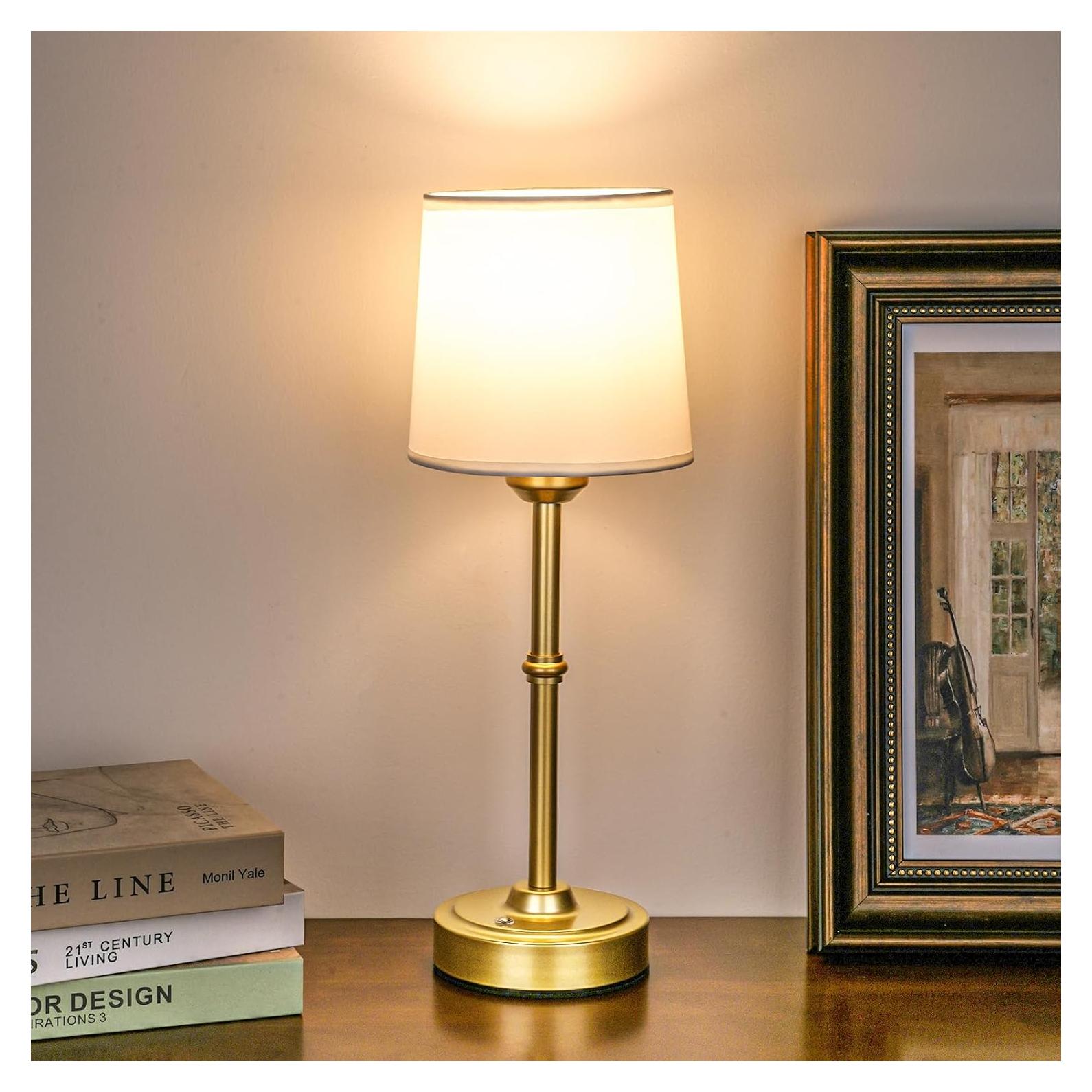 Lámpara de Mesa LED Dorada Recargable 6000mAh Dimmable