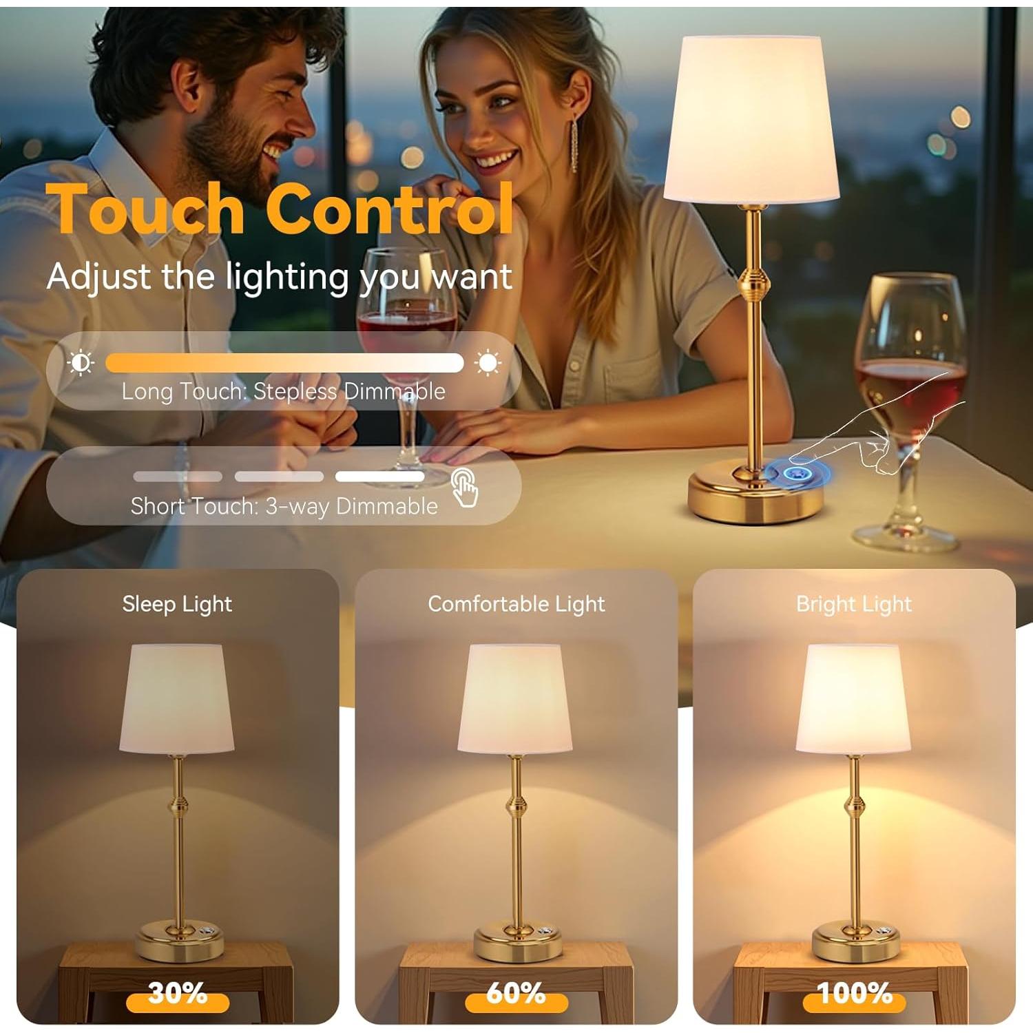 Lámpara de Mesa LED Inalámbrica KOZEOTA BTL001 4000mAh Bronce