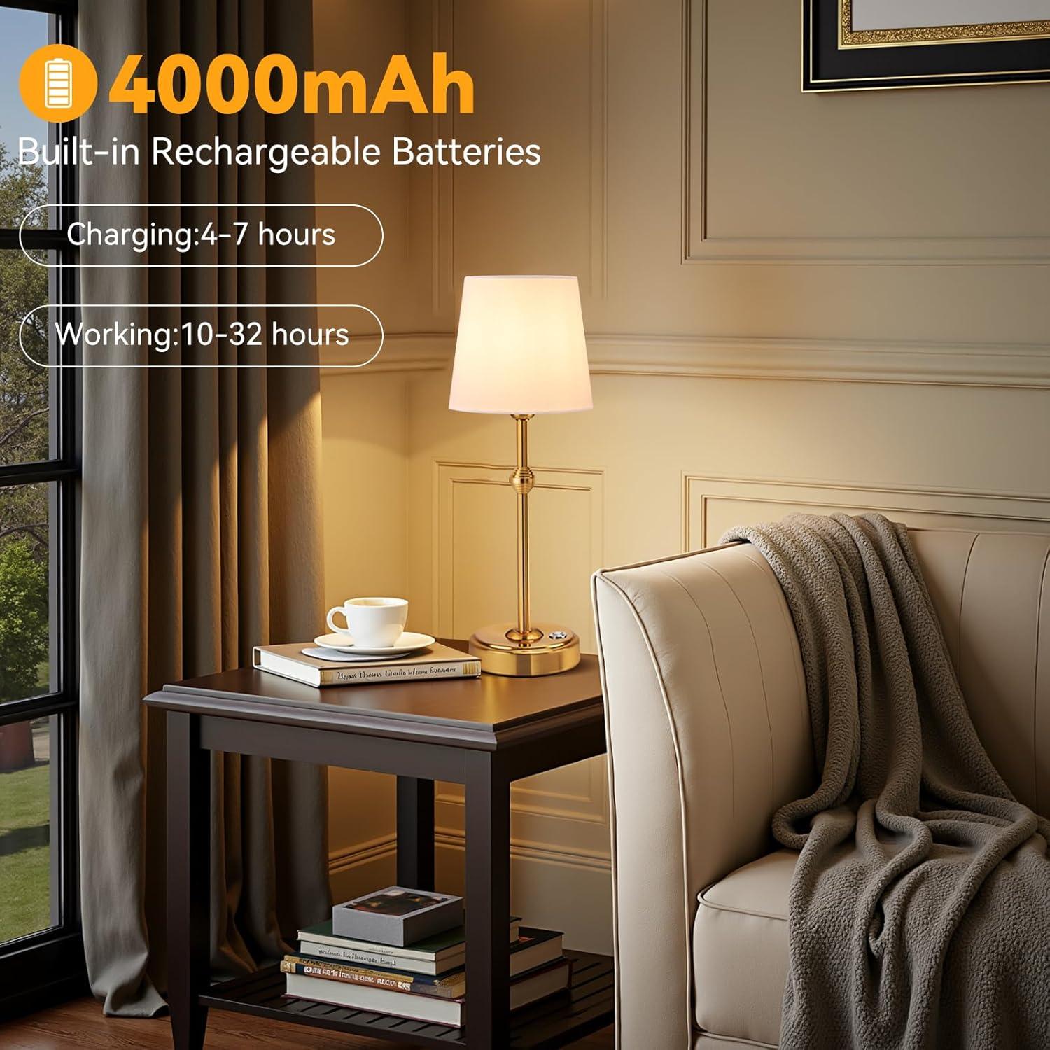 Lámpara de Mesa LED Inalámbrica KOZEOTA BTL001 4000mAh Bronce