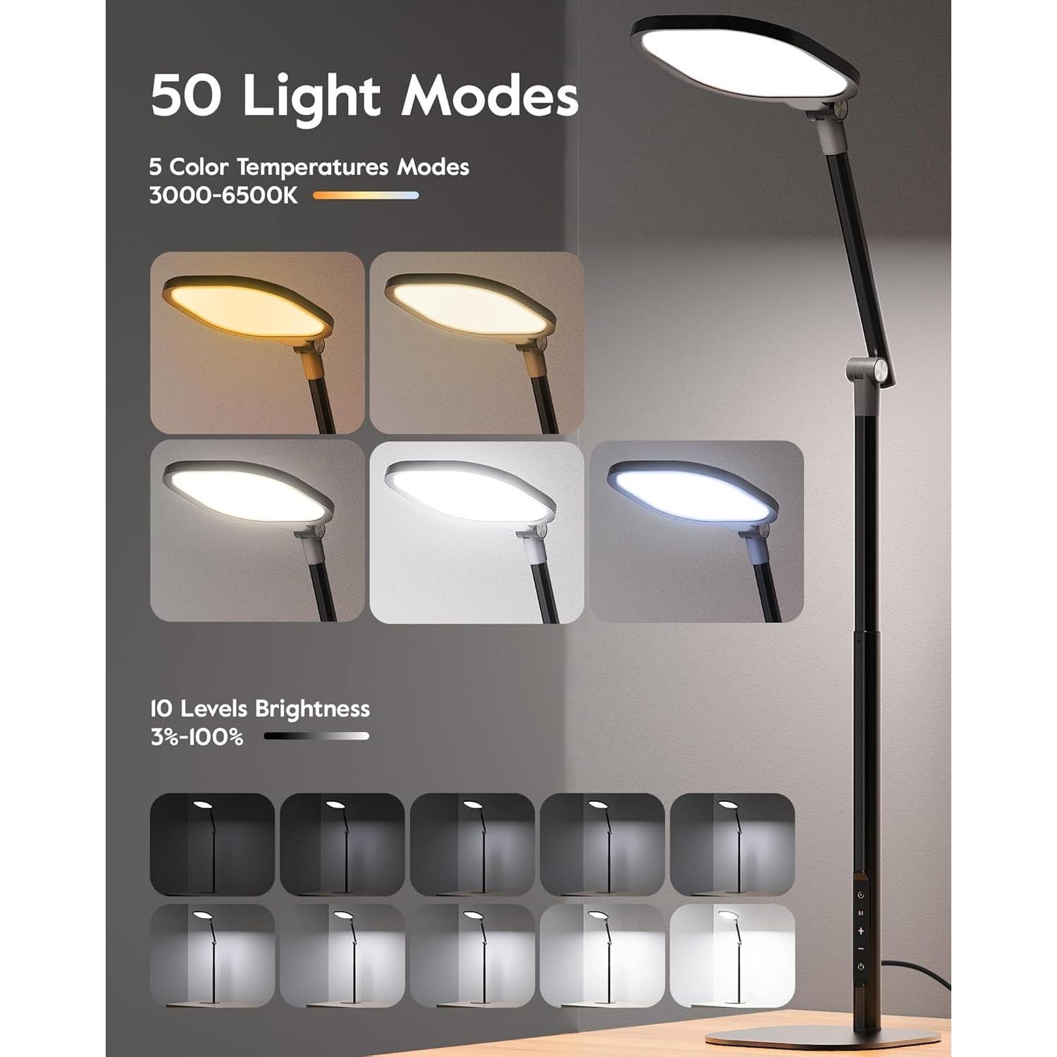 Lámpara de Escritorio LED LitONES F650-B Ajustable 101.6cm