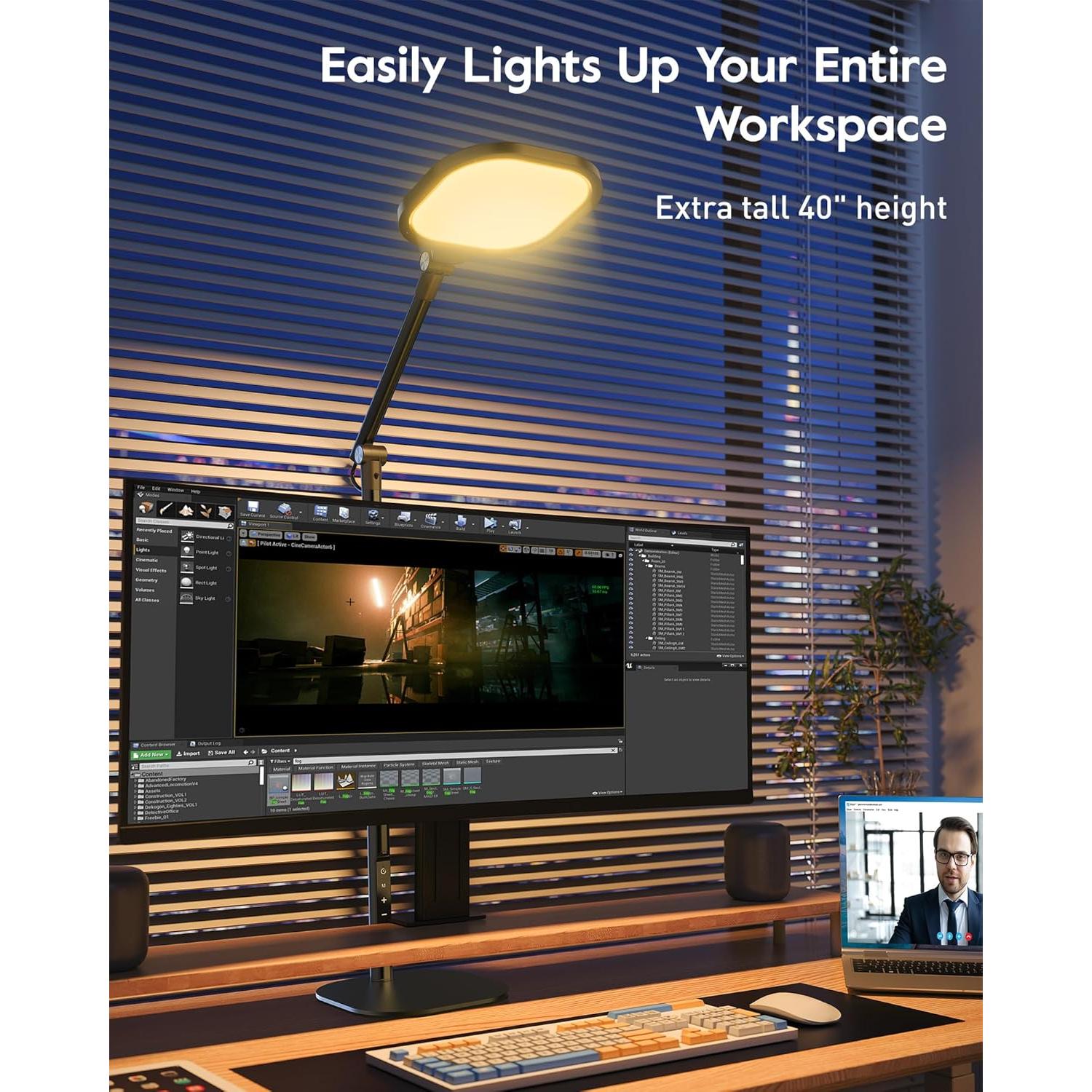 Lámpara de Escritorio LED LitONES F650-B Ajustable 101.6cm