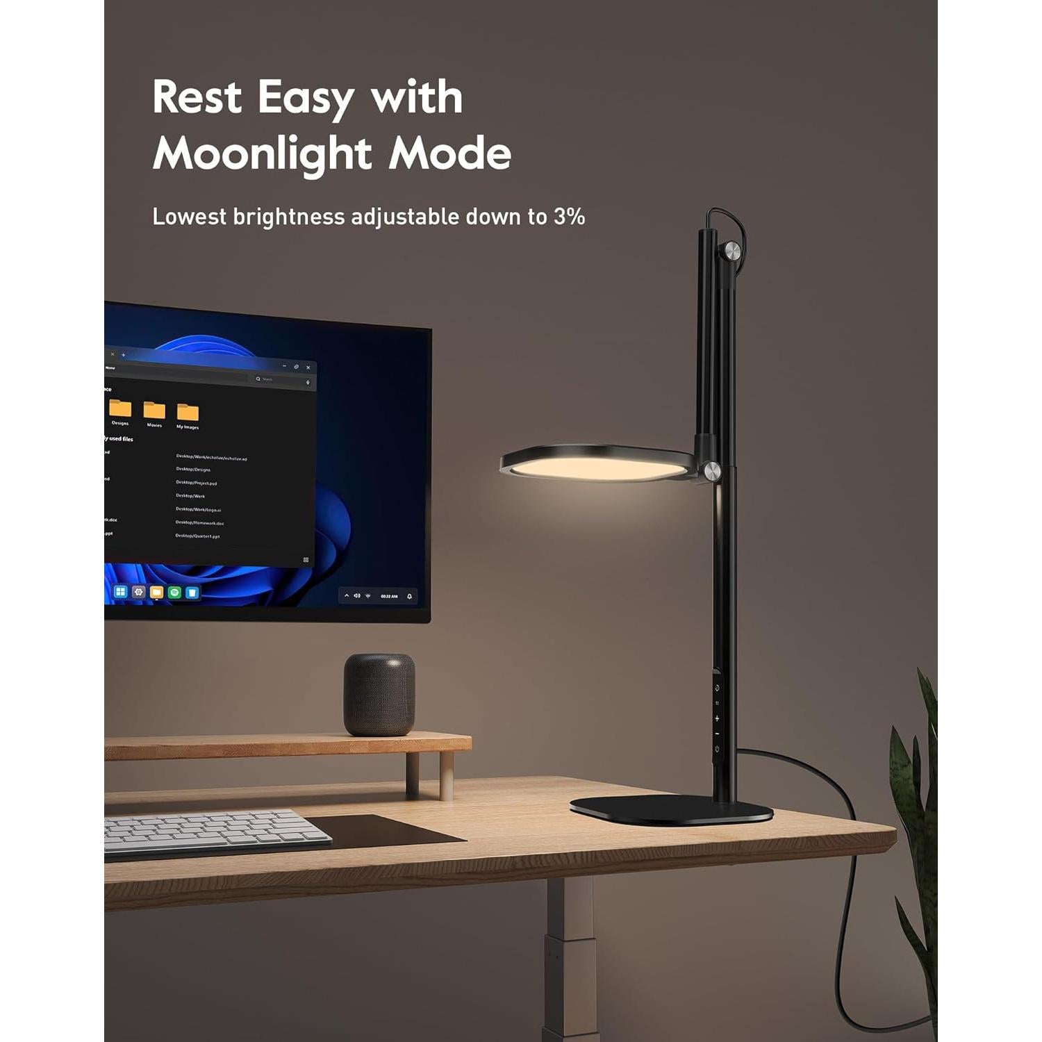 Lámpara de Escritorio LED LitONES F650-B Ajustable 101.6cm