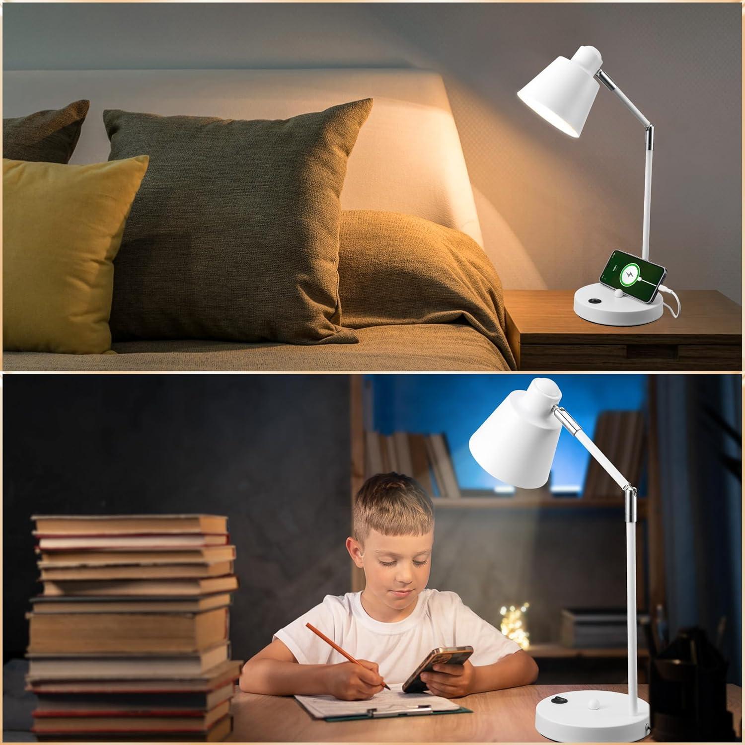Lámpara de Escritorio LED Anxingtools con Carga USB Duales