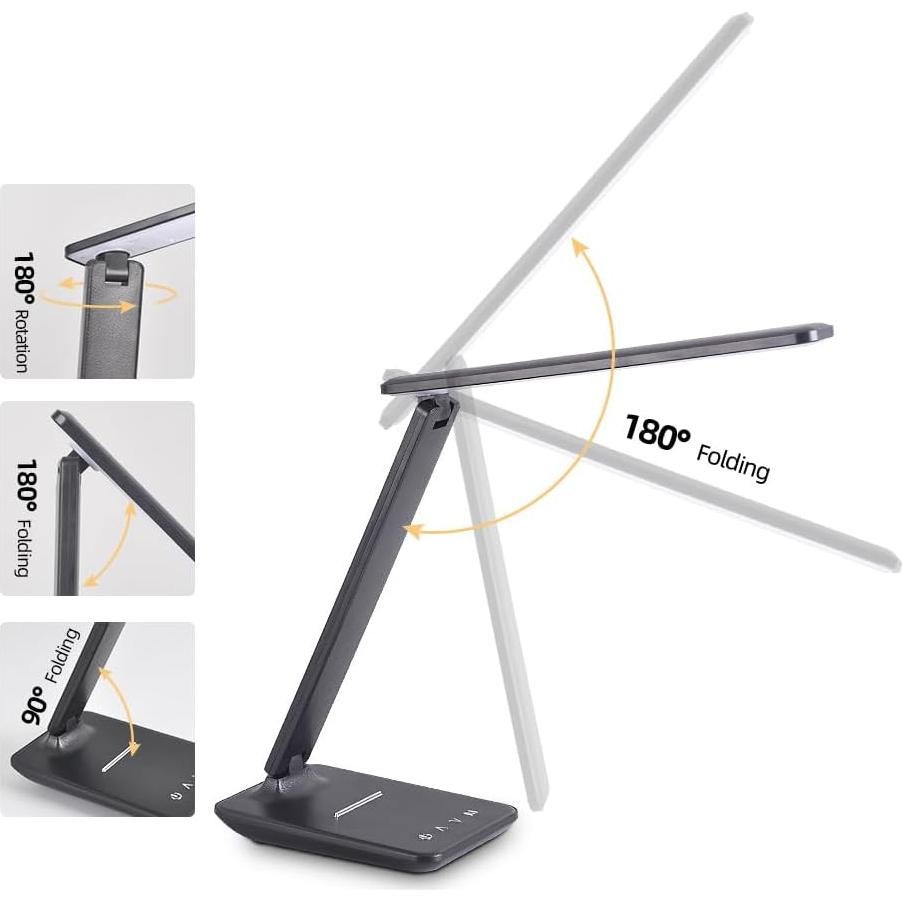 Lámpara de Escritorio LED XZDDL Plegable con USB 5 Modos