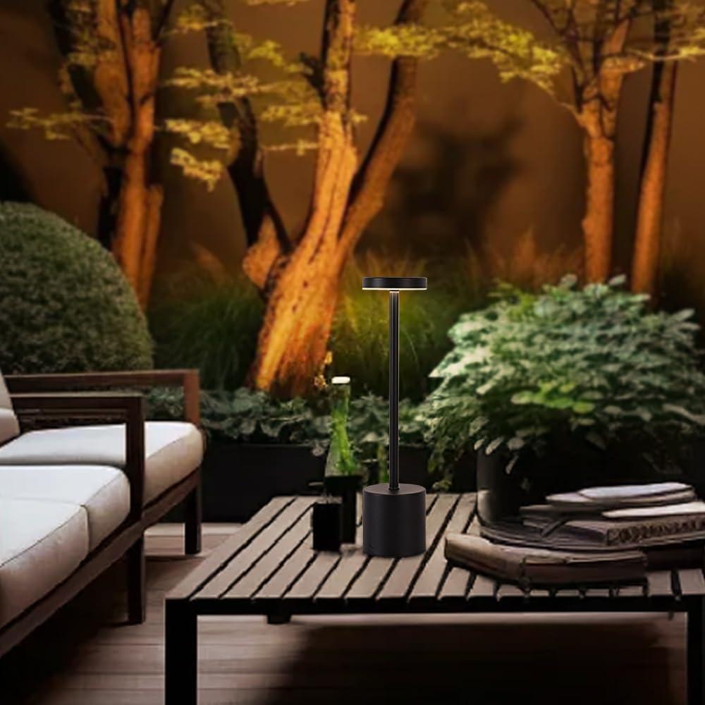 Juego de Lámparas de Mesa Inalámbricas XIH 2 Piezas Negro LED