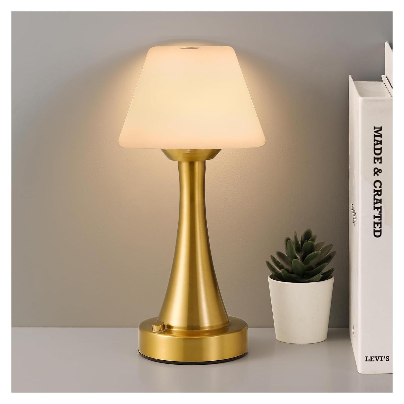 Lámpara de Mesa LED Recargable USB URLIGHTS YD03 30cm Latón Antiguo