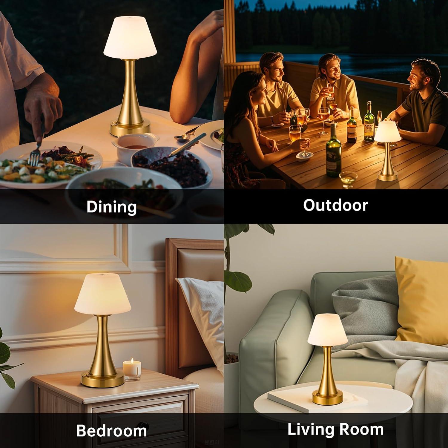 Lámpara de Mesa LED Recargable USB URLIGHTS YD03 30cm Latón Antiguo