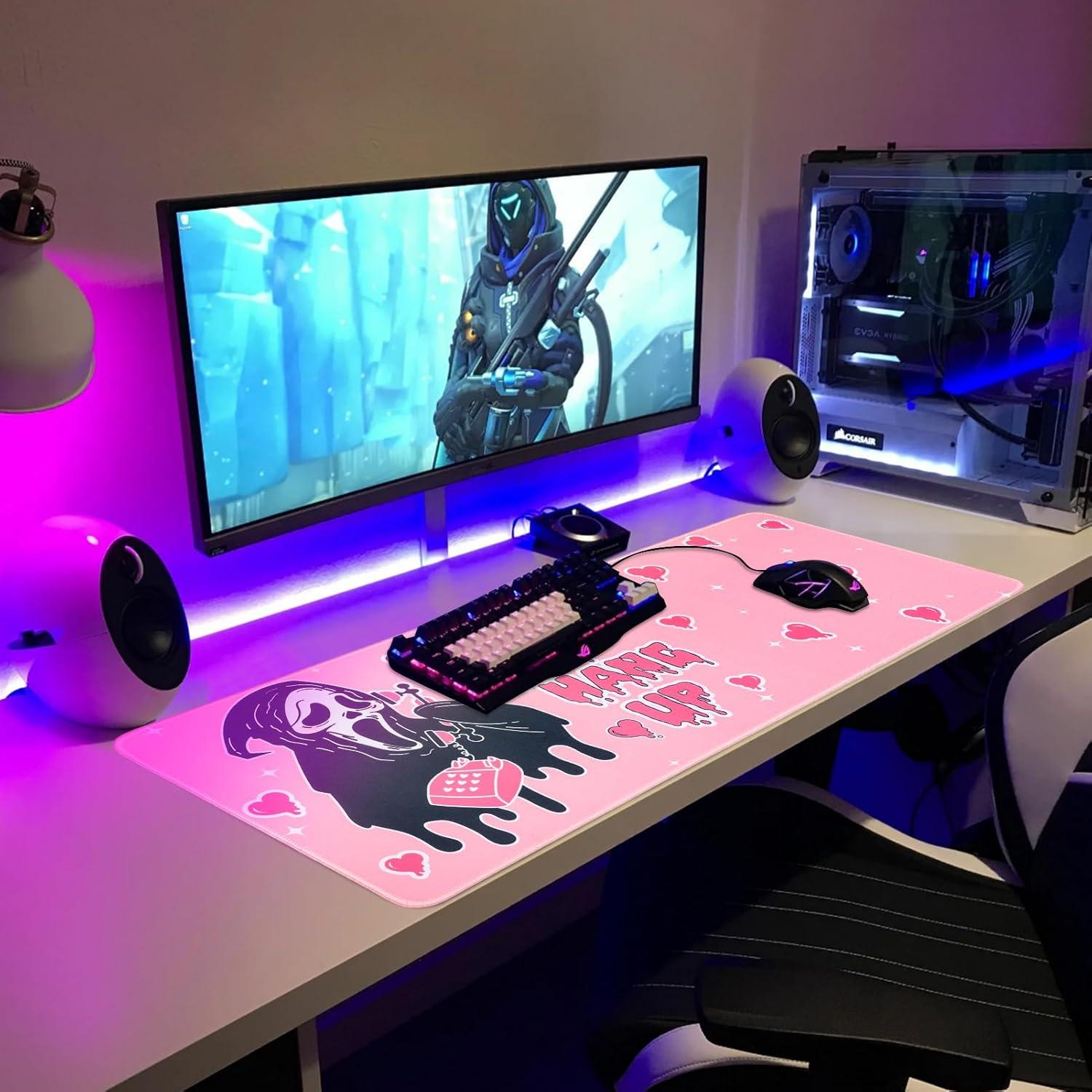 Alfombrilla de Ratón Gaming Grande BOHJPIS Rosa 80x30cm Antideslizante