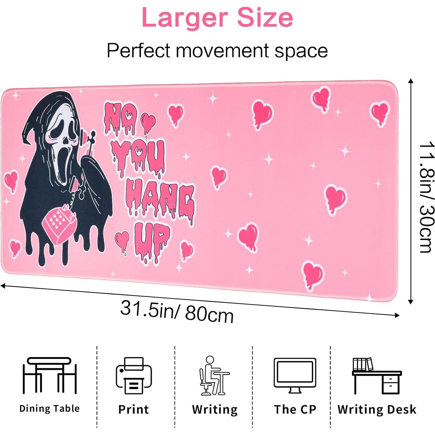 Alfombrilla de Ratón Gaming Grande BOHJPIS Rosa 80x30cm Antideslizante