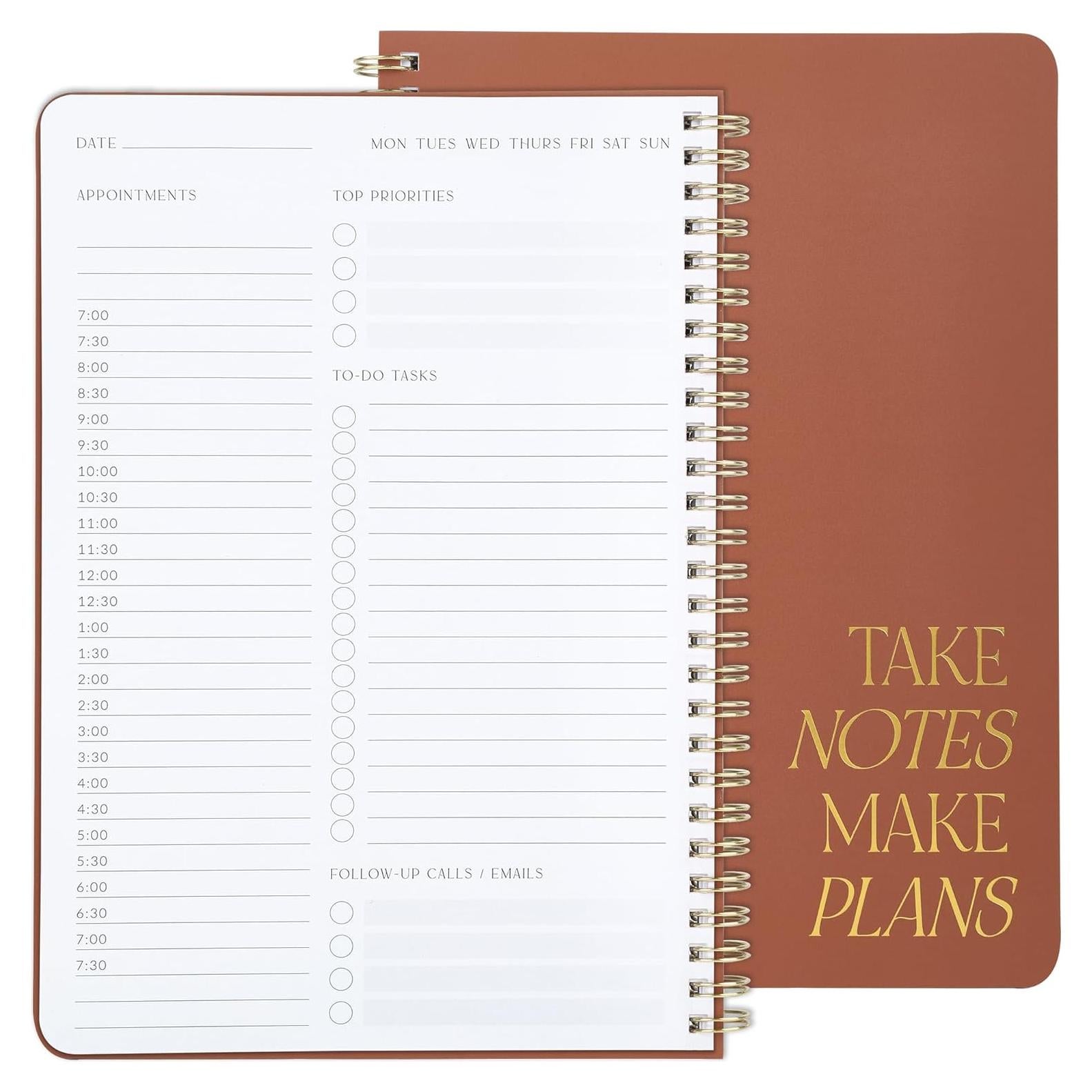 Planificador Diario ZICOTO Terracota A5 Sin Fecha 160 Páginas