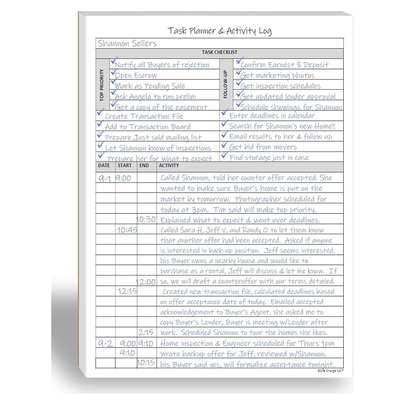 Planificador de Tareas Life Charge 60 Páginas 21.6x27.9 cm
