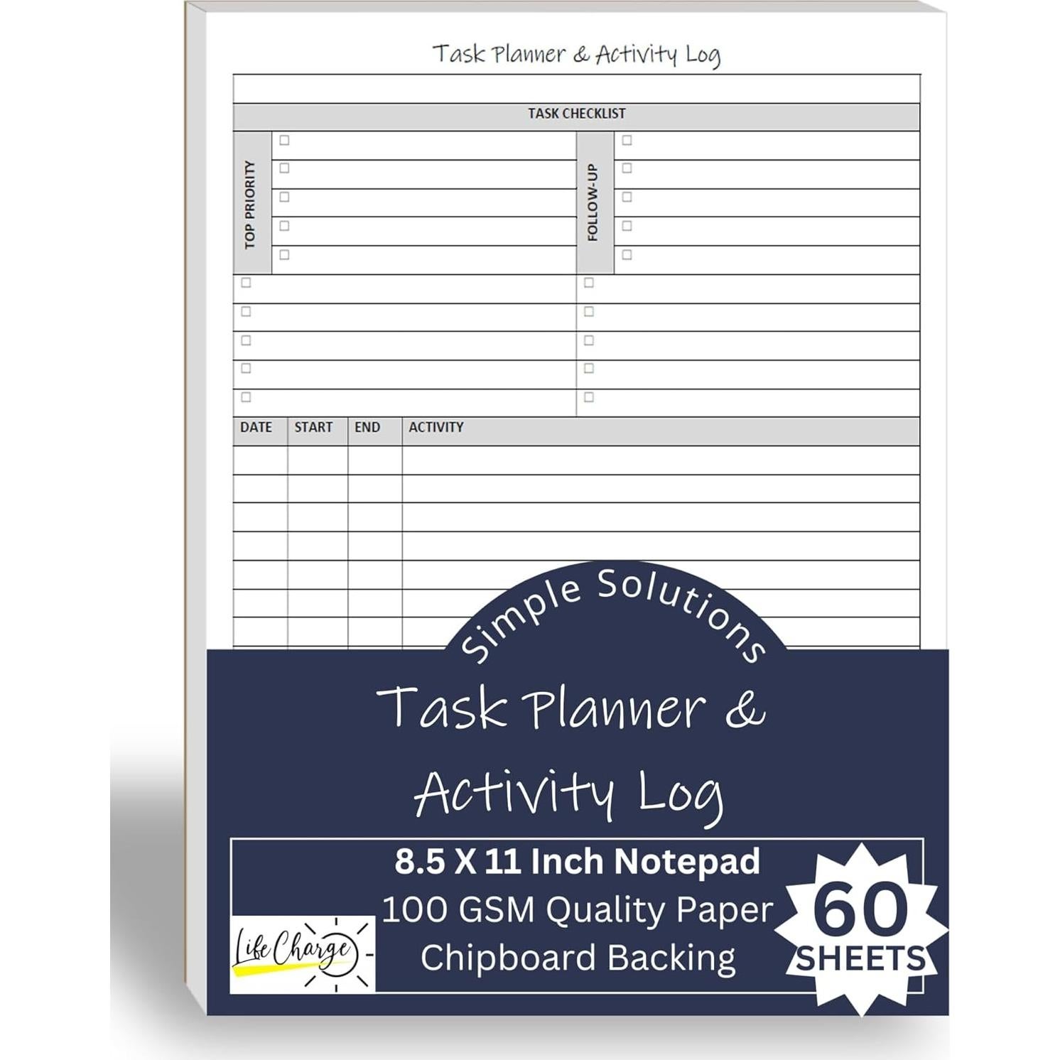 Planificador de Tareas Life Charge 60 Páginas 21.6x27.9 cm