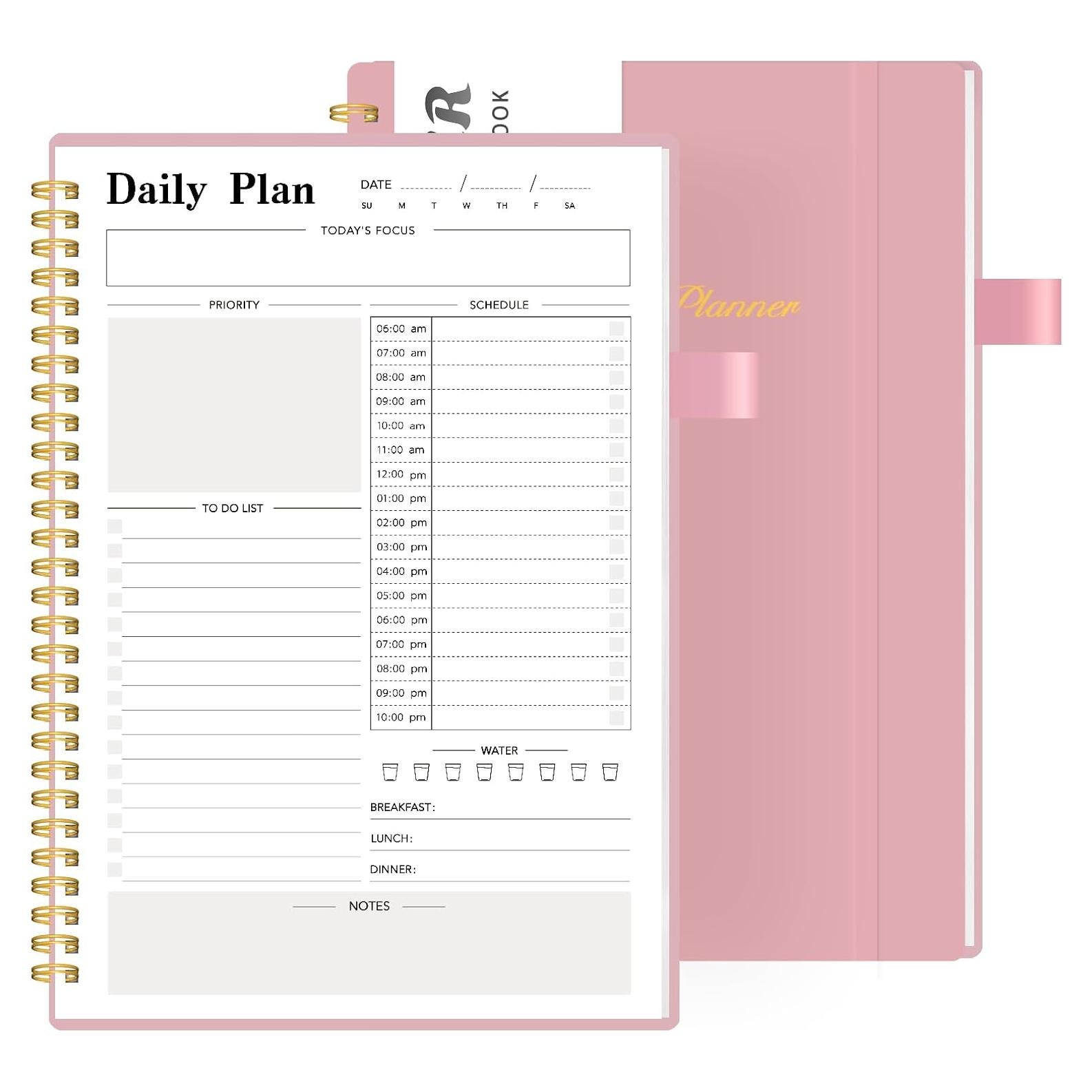 Planificador Diario Sin Fecha COLGRAM Rosa 80 Hojas 17.78x25.4cm