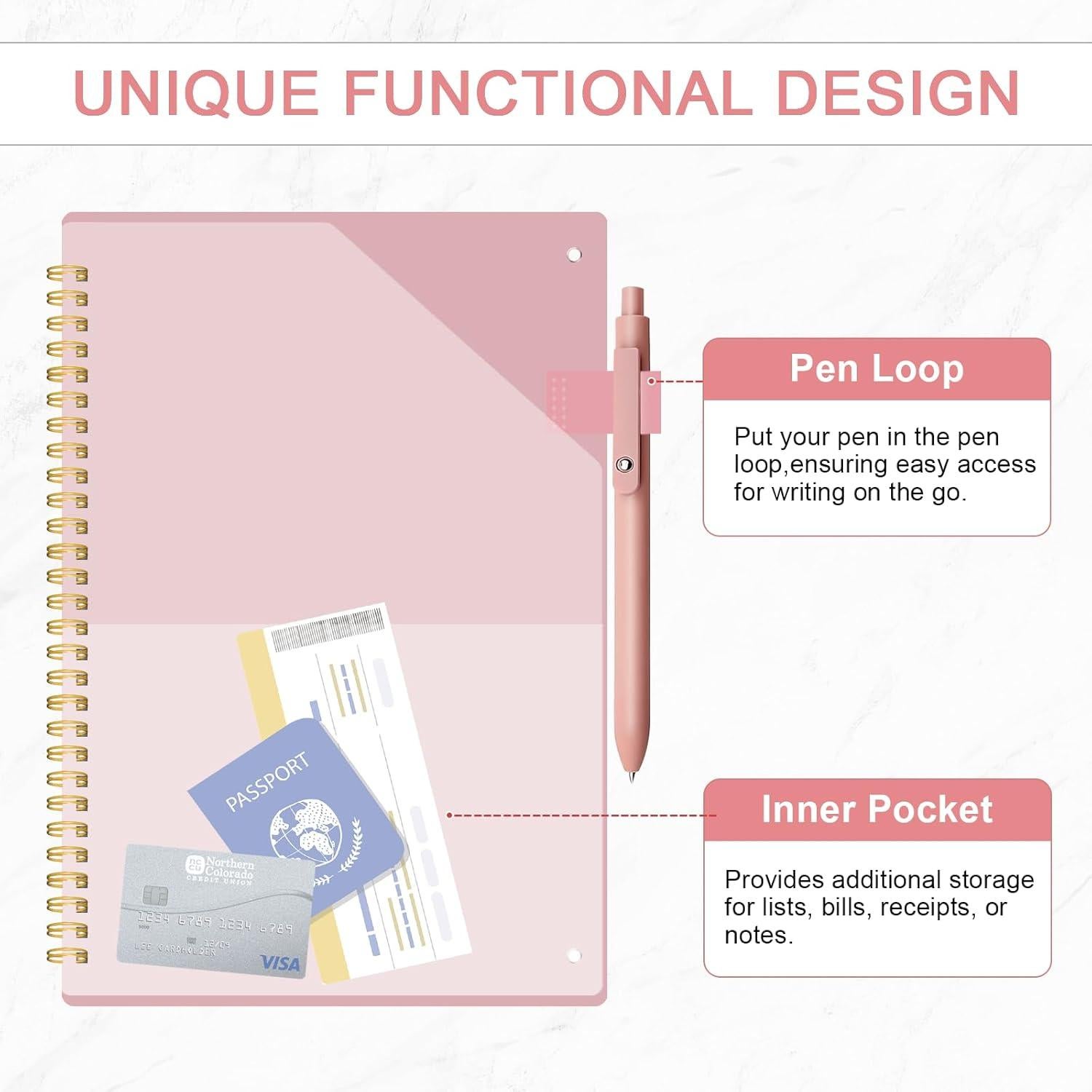 Planificador Diario Sin Fecha COLGRAM Rosa 80 Hojas 17.78x25.4cm