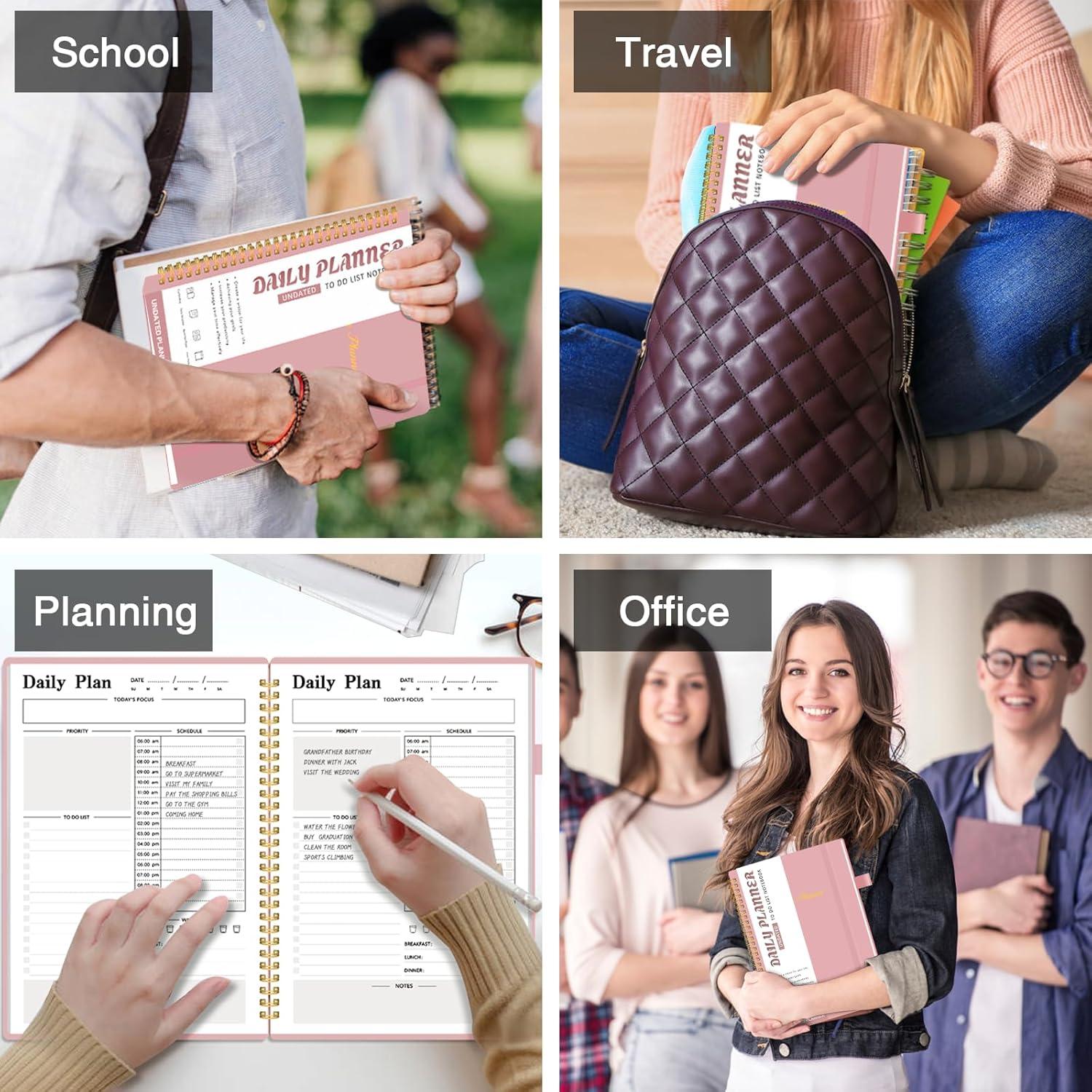 Planificador Diario Sin Fecha COLGRAM Rosa 80 Hojas 17.78x25.4cm