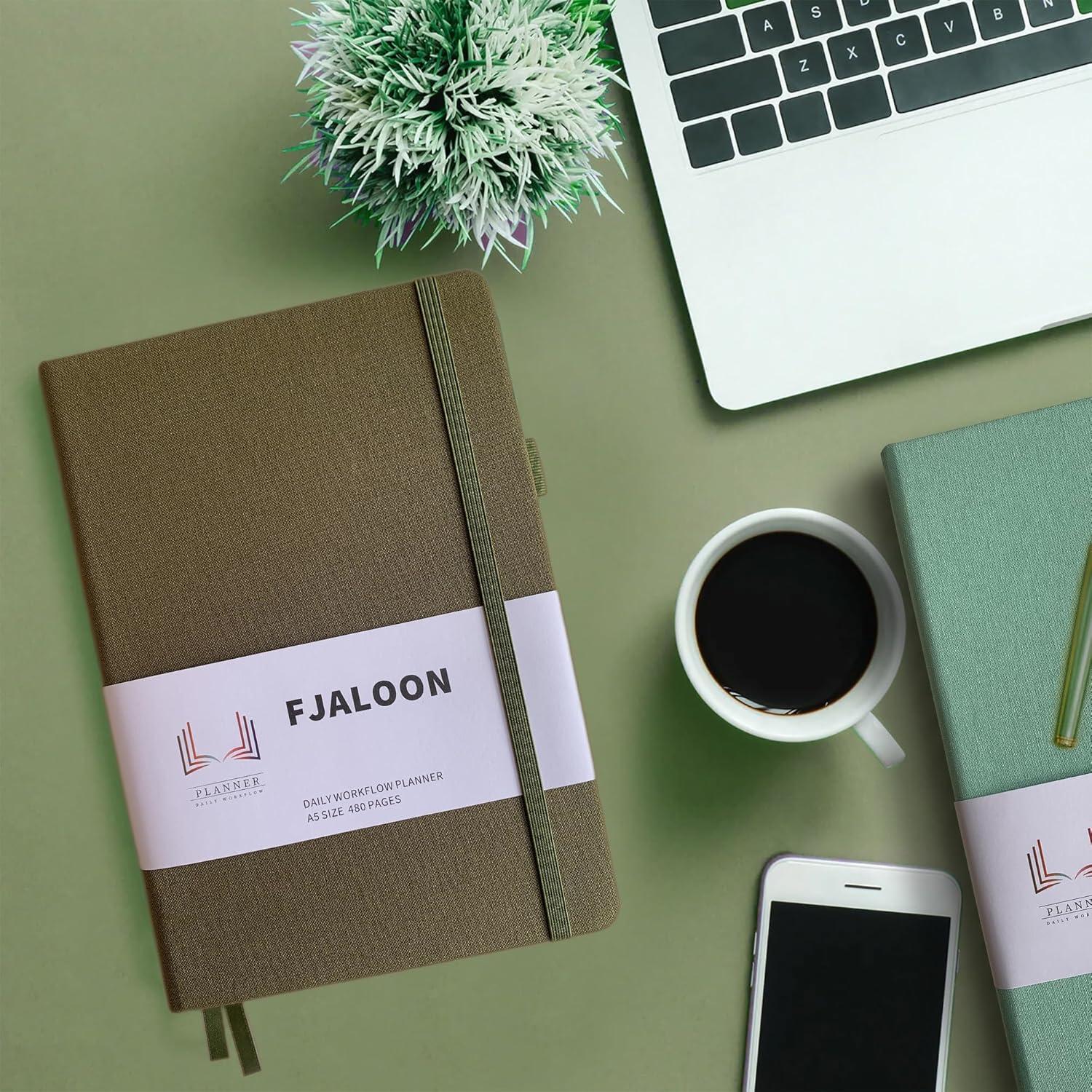 Planificador ADHD FJALOON A5 Sin Fecha Verde Oliva 480 Páginas