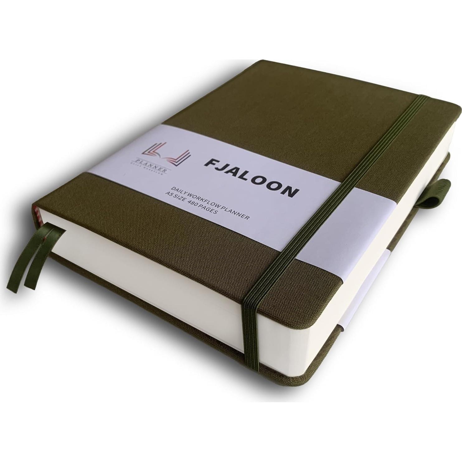 Planificador ADHD FJALOON A5 Sin Fecha Verde Oliva 480 Páginas