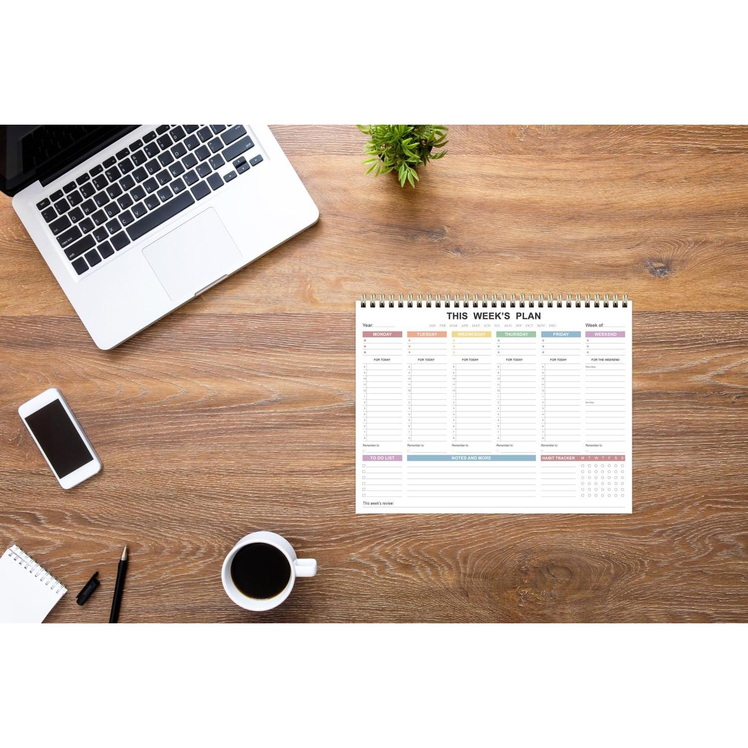 Planificador Semanal Sin Fecha Tuun Fuplan A4 Colorido 52 Hojas