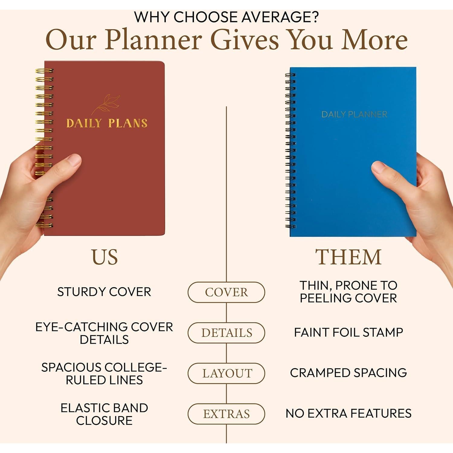 Planificador Diario No Fechado Only Zest 164 Páginas Rojo Terracota