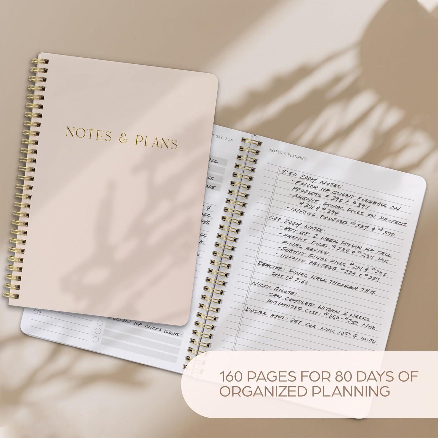 Planificador Diario ZICOTO Rosa Champán 160 Páginas Sin Fecha