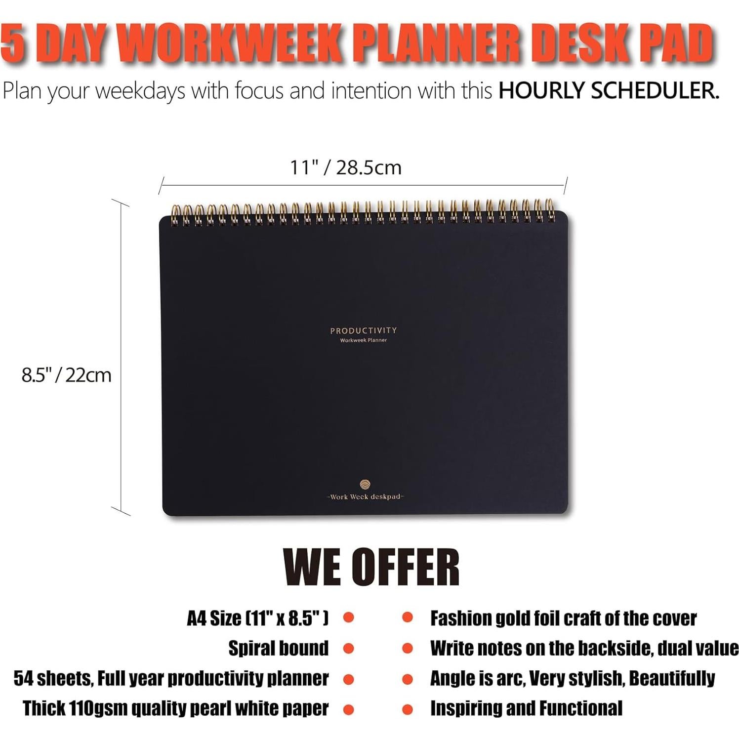 Planificador Semanal ZERONE CENTRE A4 - 54 Hojas Horario