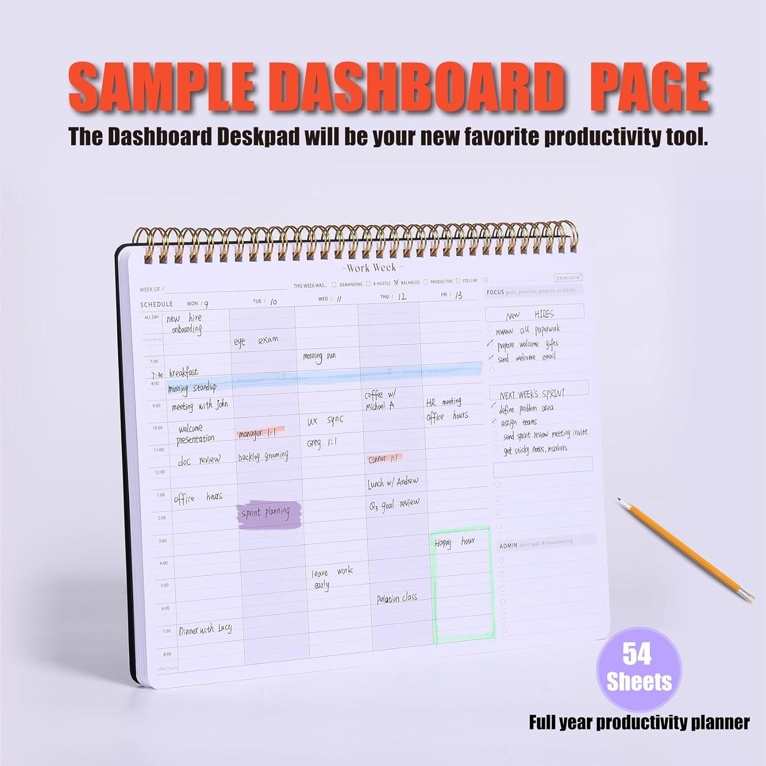 Planificador Semanal ZERONE CENTRE A4 - 54 Hojas Horario