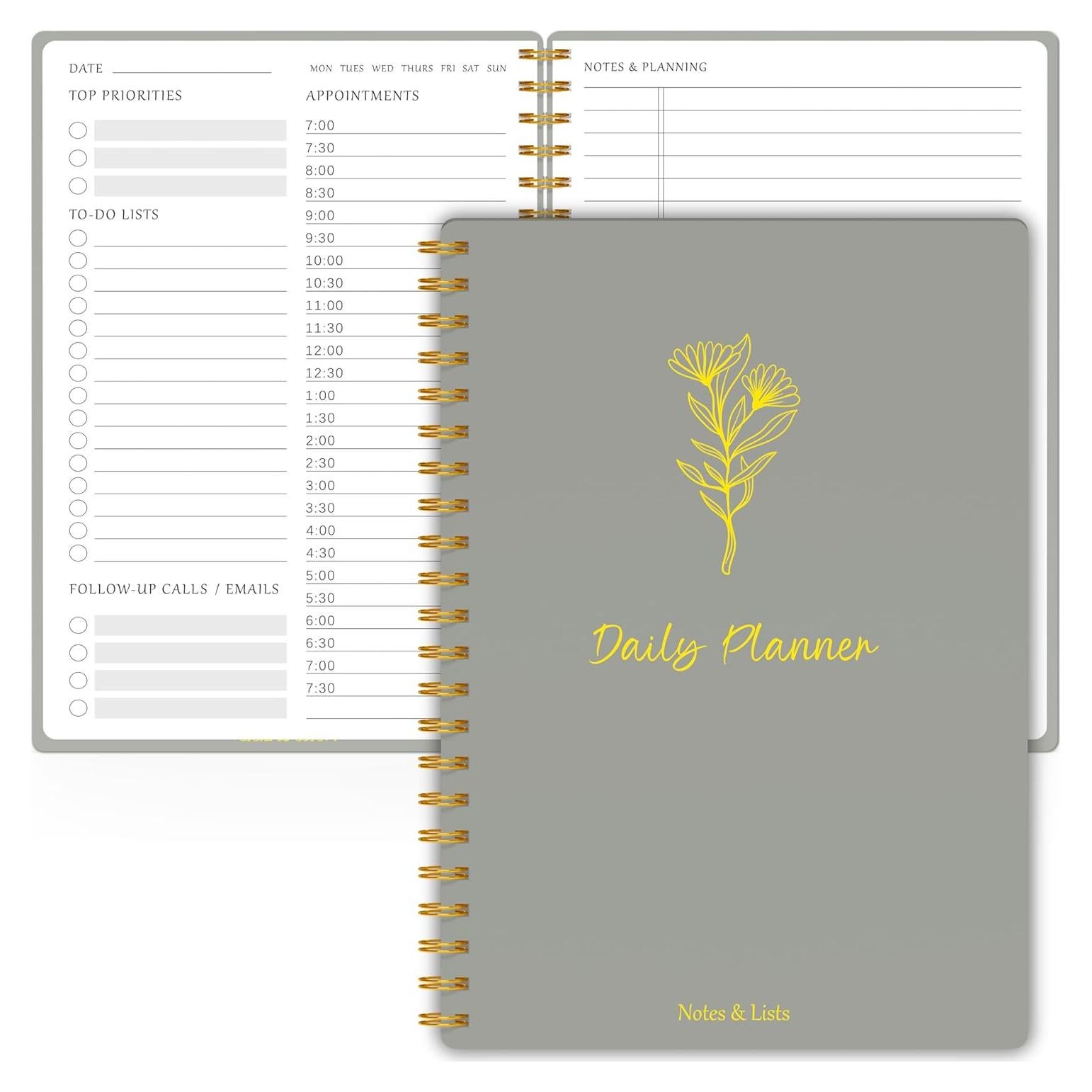 Planificador Diario Sin Fecha meDolove Verde Salvia 13.97x21.59cm