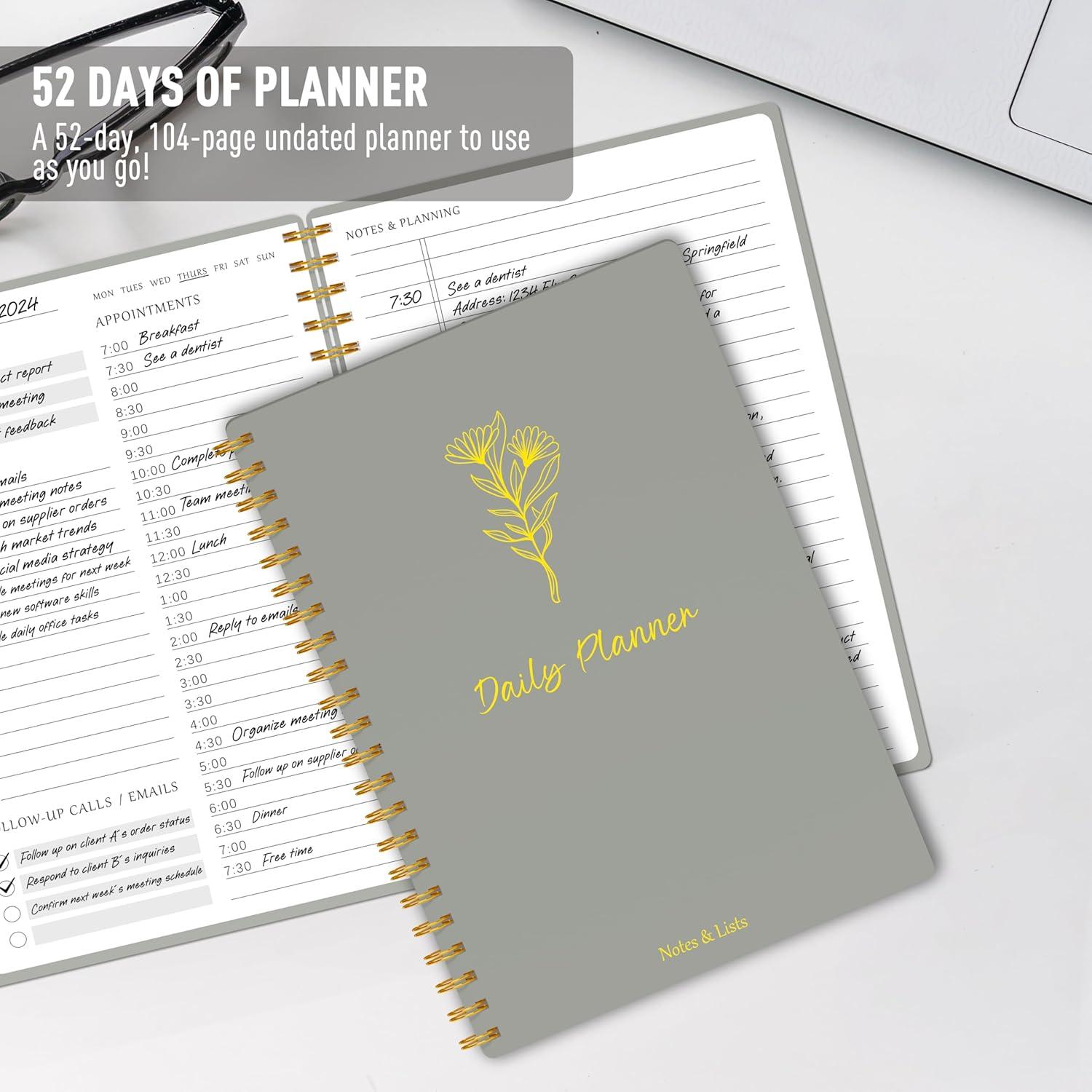 Planificador Diario Sin Fecha meDolove Verde Salvia 13.97x21.59cm