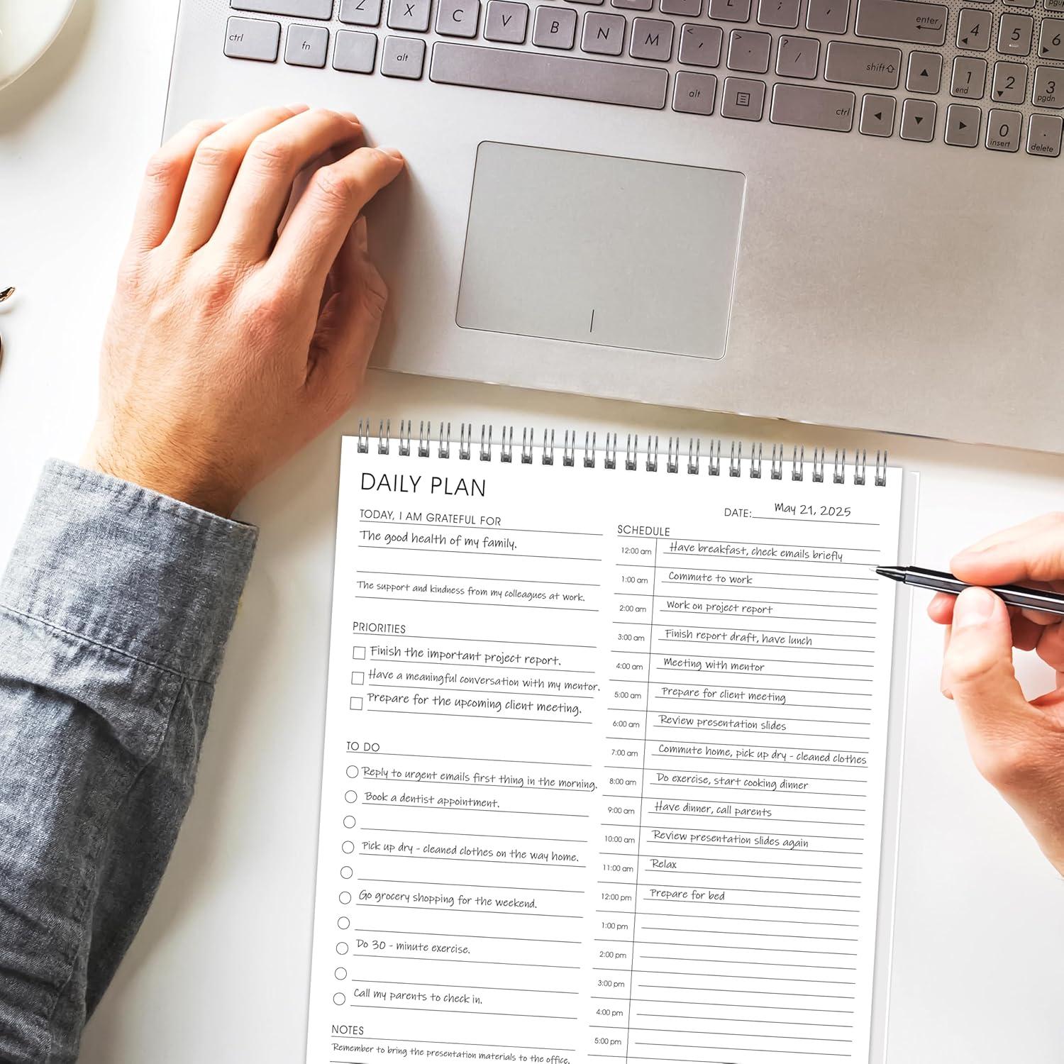 Planificador Diario 24 Horas KAICN - 3 Pcs, 16.5x24.9 cm