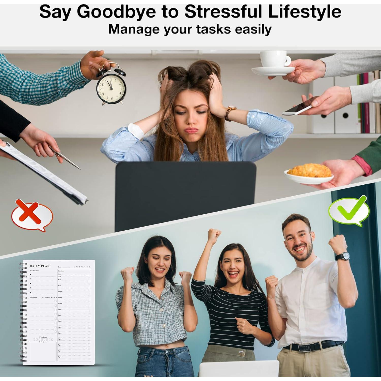 Planificador Diario Sin Fecha Asten A5 Negro con Tapa Dura