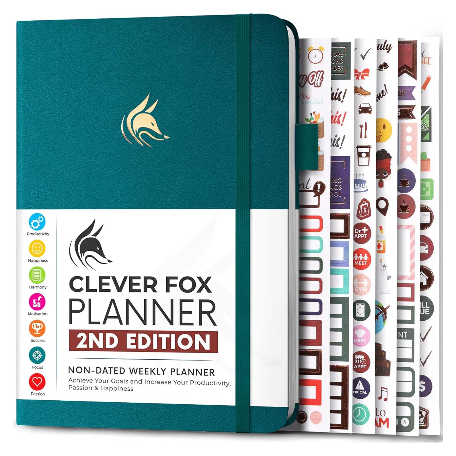 Planificador Semanal Clever Fox A5 Sin Fecha Teal Oscuro