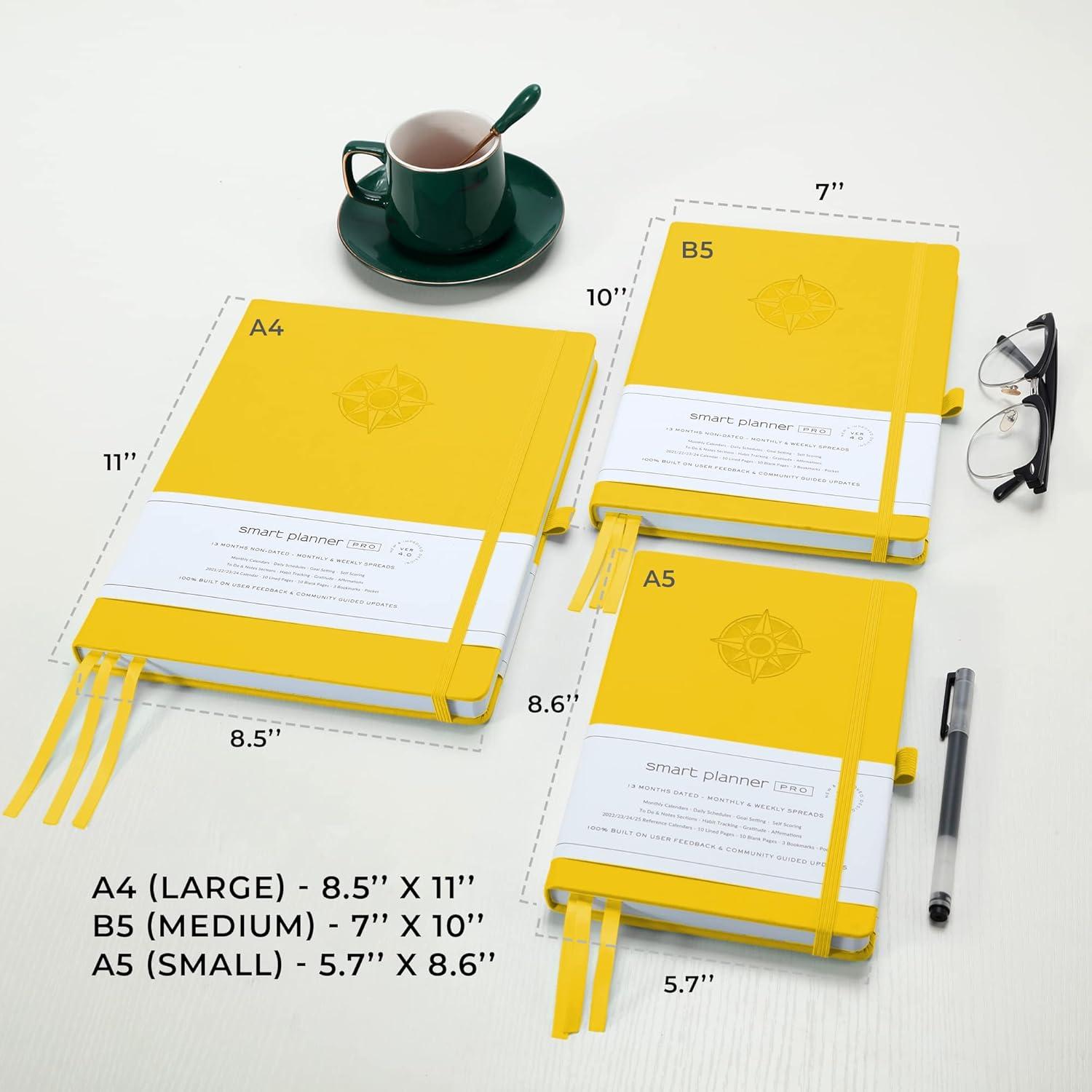 Planificador Inteligente Pro A5 Sin Fecha Amarillo - Organizador Diario