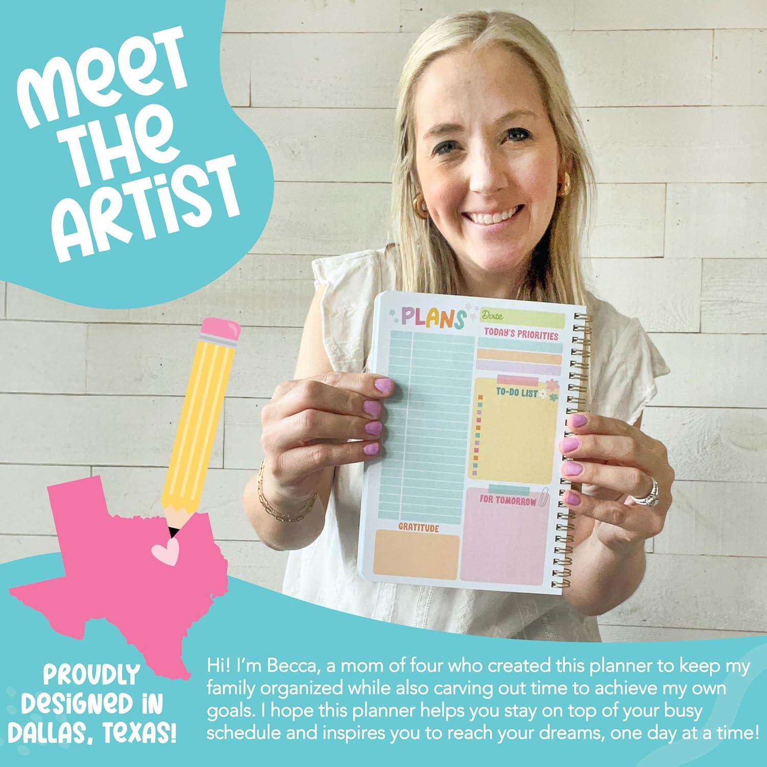 Planificador Diario Hadley Designs Rosa 2025-2026 14.7x21 cm