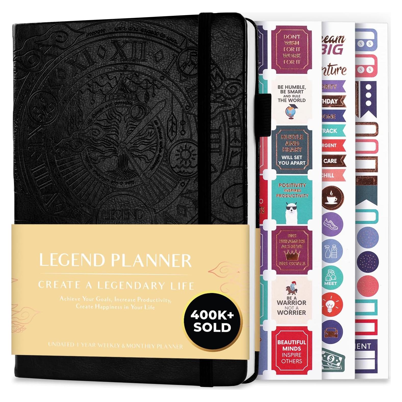 Legend Planner A5 - Planificador Semanal y Mensual Negro