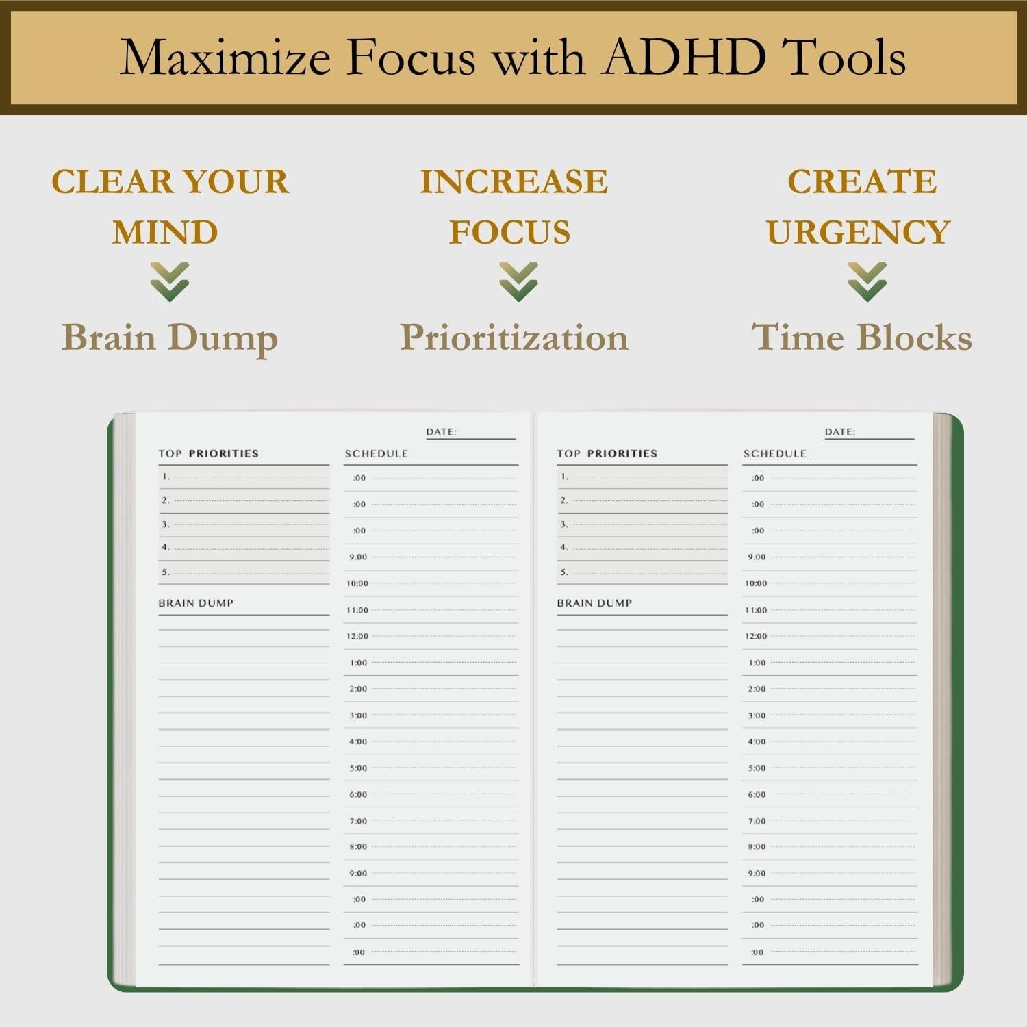 Planificador de Tiempo A5 Verde Planificador Oportuno 180 Páginas
