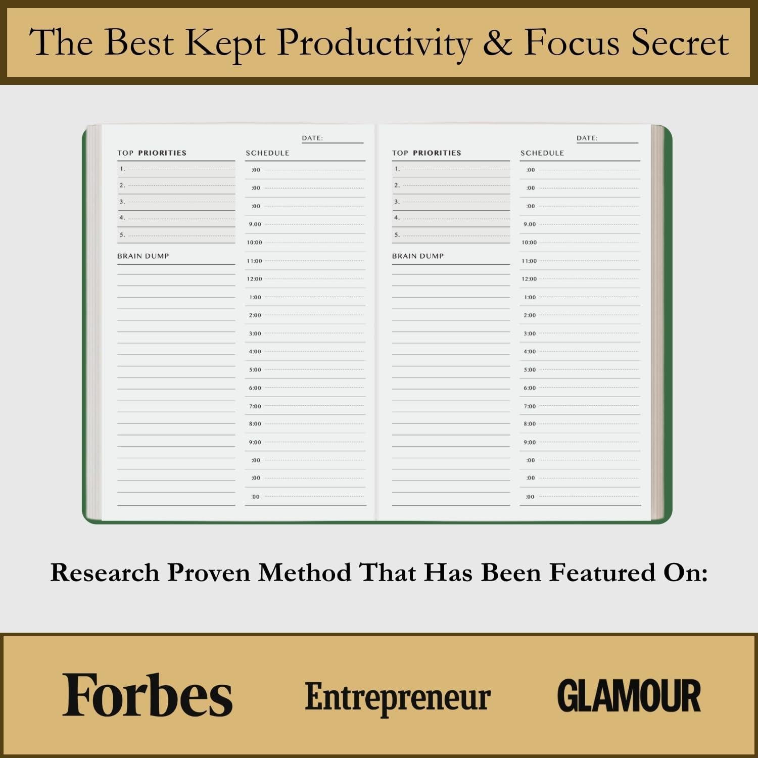 Planificador de Tiempo A5 Verde Planificador Oportuno 180 Páginas