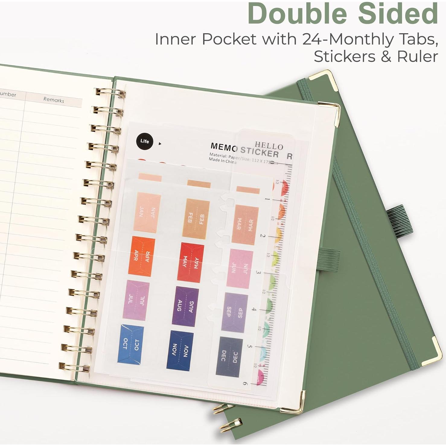 Planificador Sin Fecha RETTACY Mediano 14.5x21cm Verde Claro