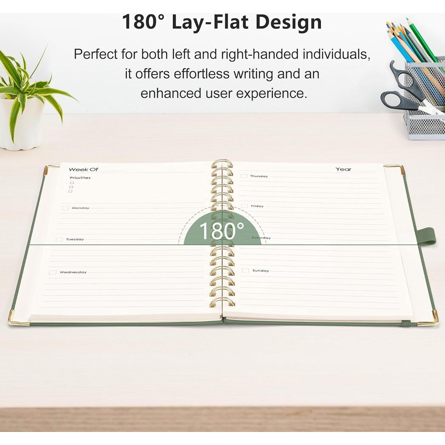 Planificador Sin Fecha RETTACY Mediano 14.5x21cm Verde Claro