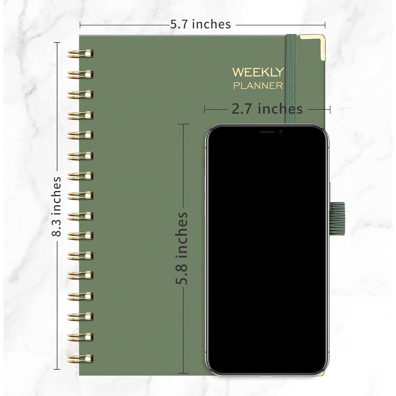 Planificador Sin Fecha RETTACY Mediano 14.5x21cm Verde Claro