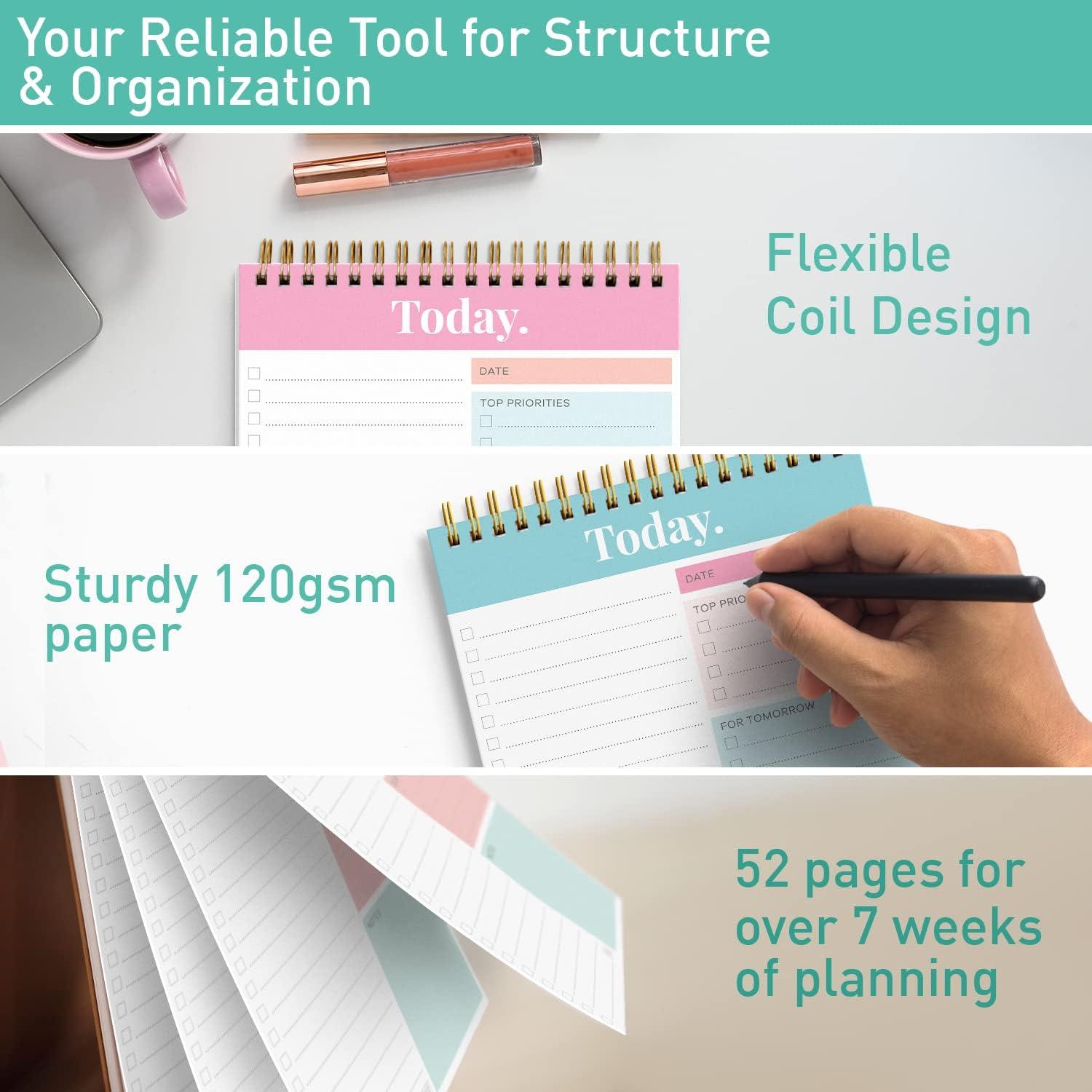 Bloc de Notas Sweetzer & Orange - Planificador Diario y Semanal - Juego de 4