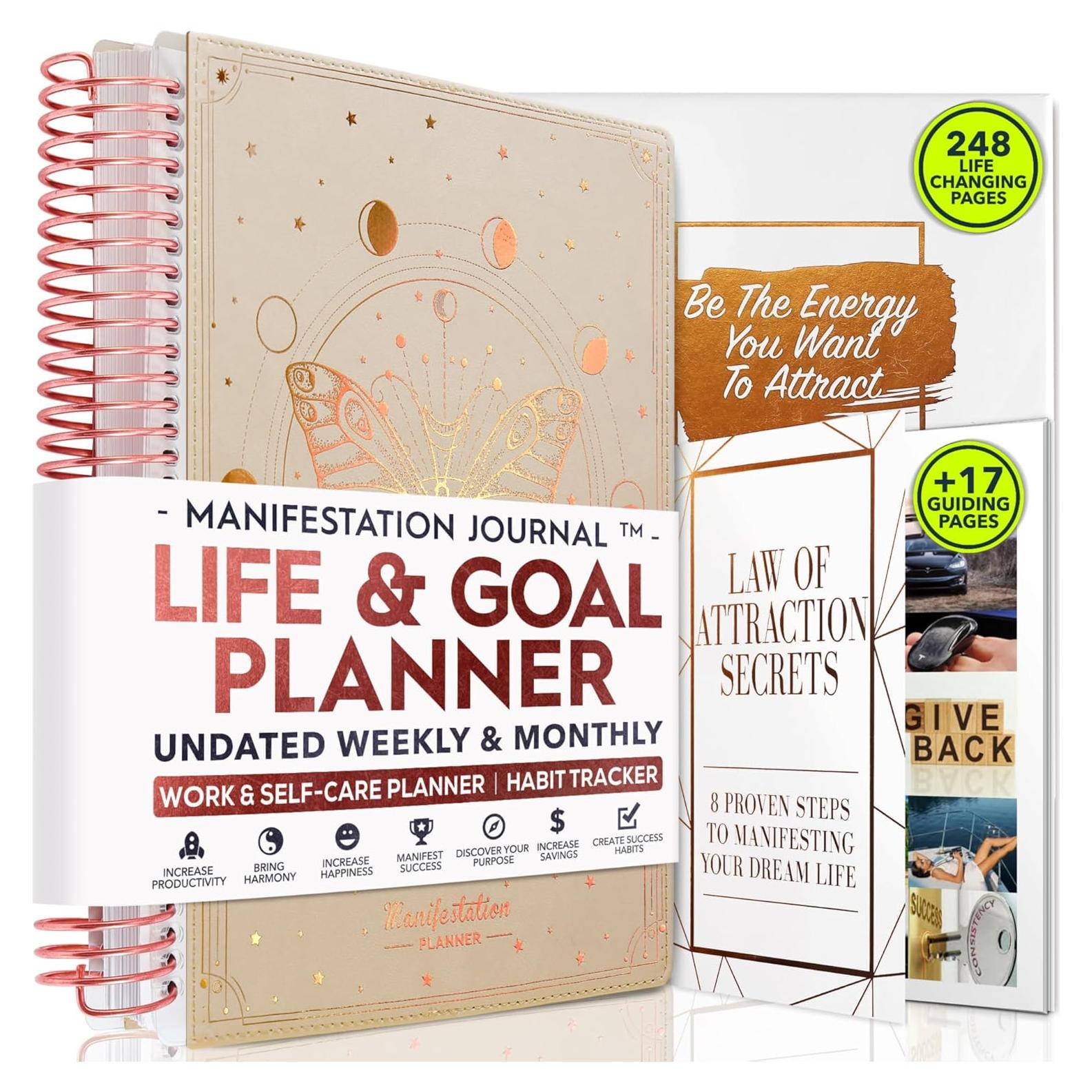 Diario de Manifestación Freedom Mastery B5 Vainilla 12 Meses