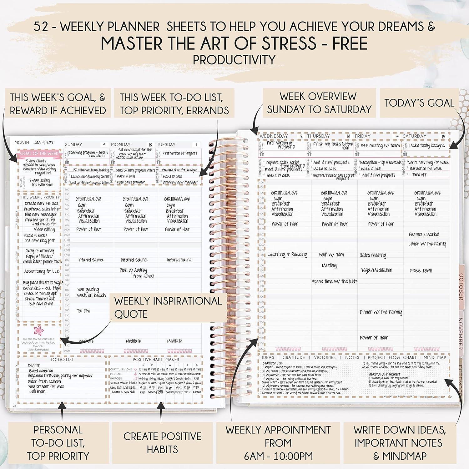 Diario de Manifestación Freedom Mastery B5 Vainilla 12 Meses
