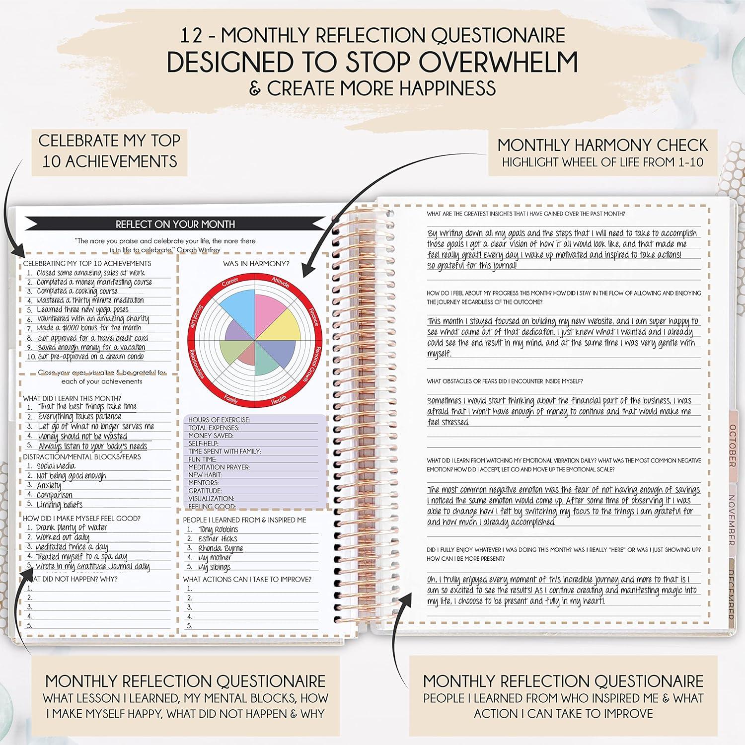 Diario de Manifestación Freedom Mastery B5 Vainilla 12 Meses