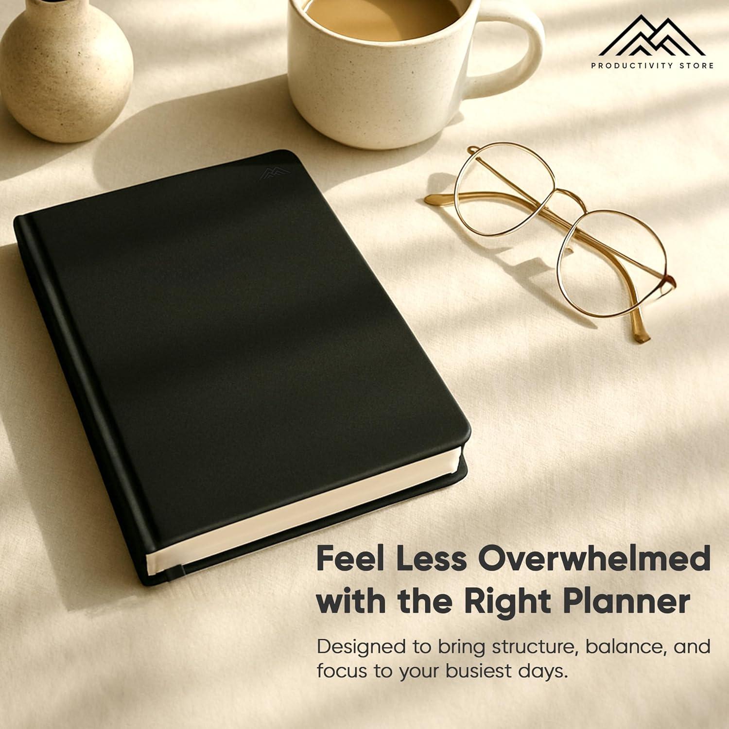 Planificador Diario 2025 A5 TIENDA DE PRODUCTIVIDAD Negro