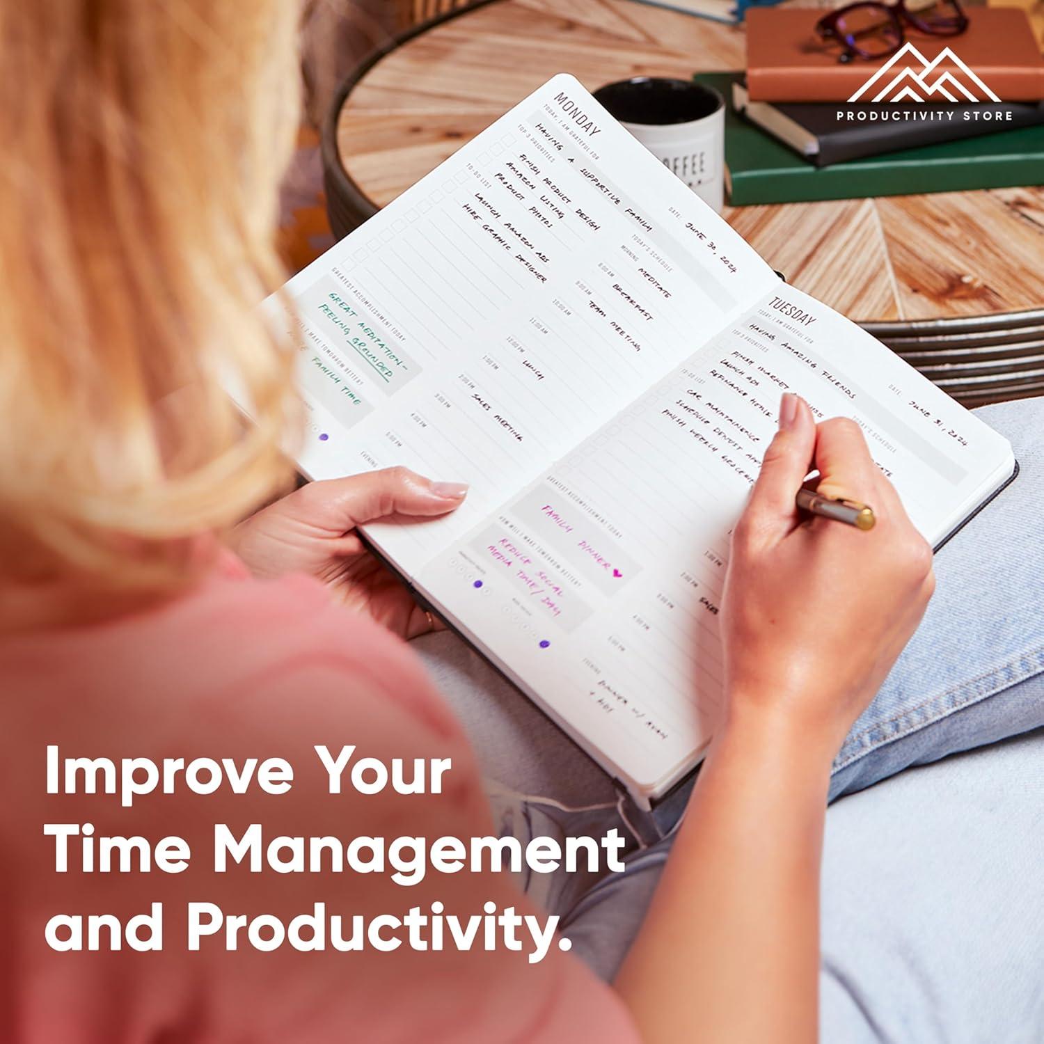 Planificador Diario 2025 A5 TIENDA DE PRODUCTIVIDAD Negro